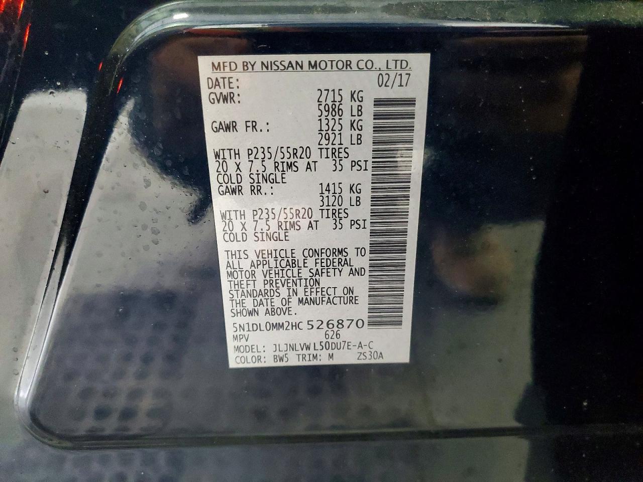 2017 Infiniti Qx60 Base Blue vin: 5N1DL0MM2HC526870
