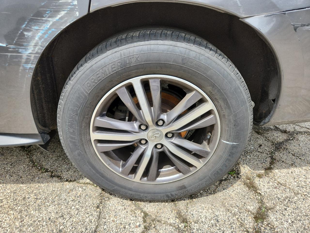 2018 Infiniti Qx60 Base Gray vin: 5N1DL0MM3JC531579 Damage: Left Rear Tire, Worn, Replacement Required