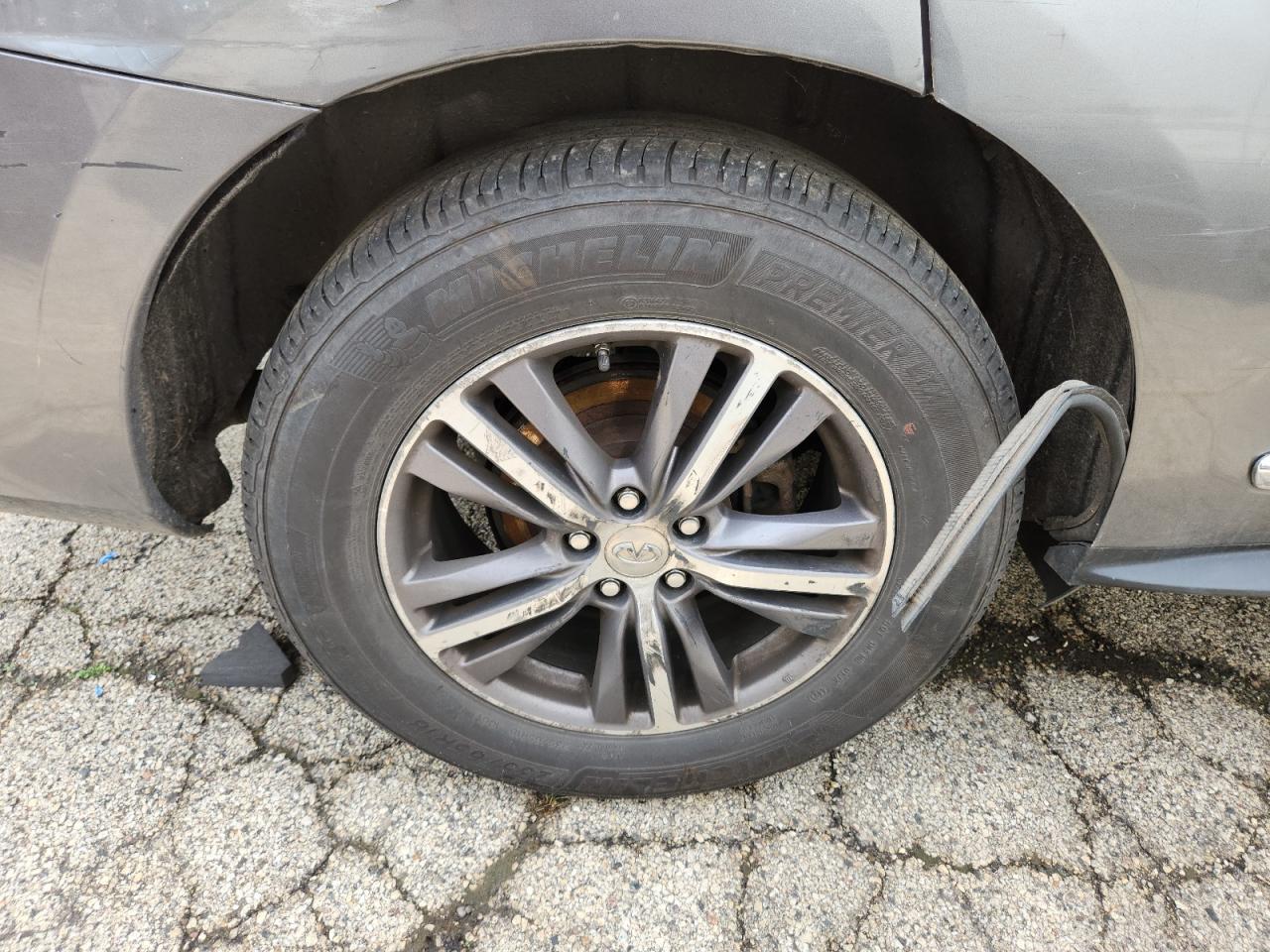 2018 Infiniti Qx60 Base Gray vin: 5N1DL0MM3JC531579 Damage: Right Rear Wheel, Curb Rash, > 12 Inches