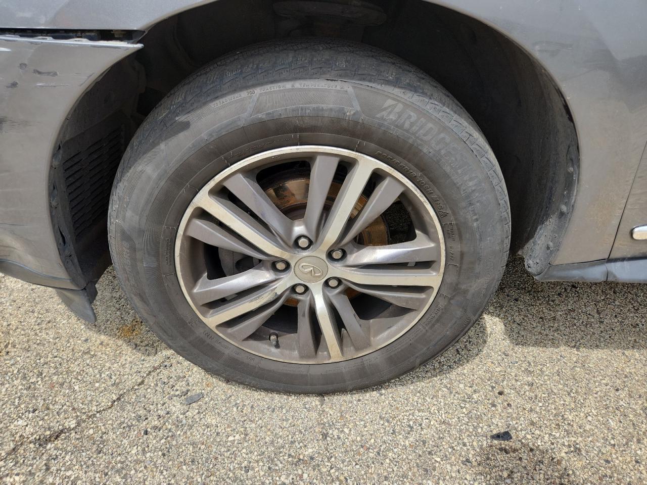 2018 Infiniti Qx60 Base Gray vin: 5N1DL0MM3JC531579 Damage: Left Front Wheel, Curb Rash, > 12 Inches