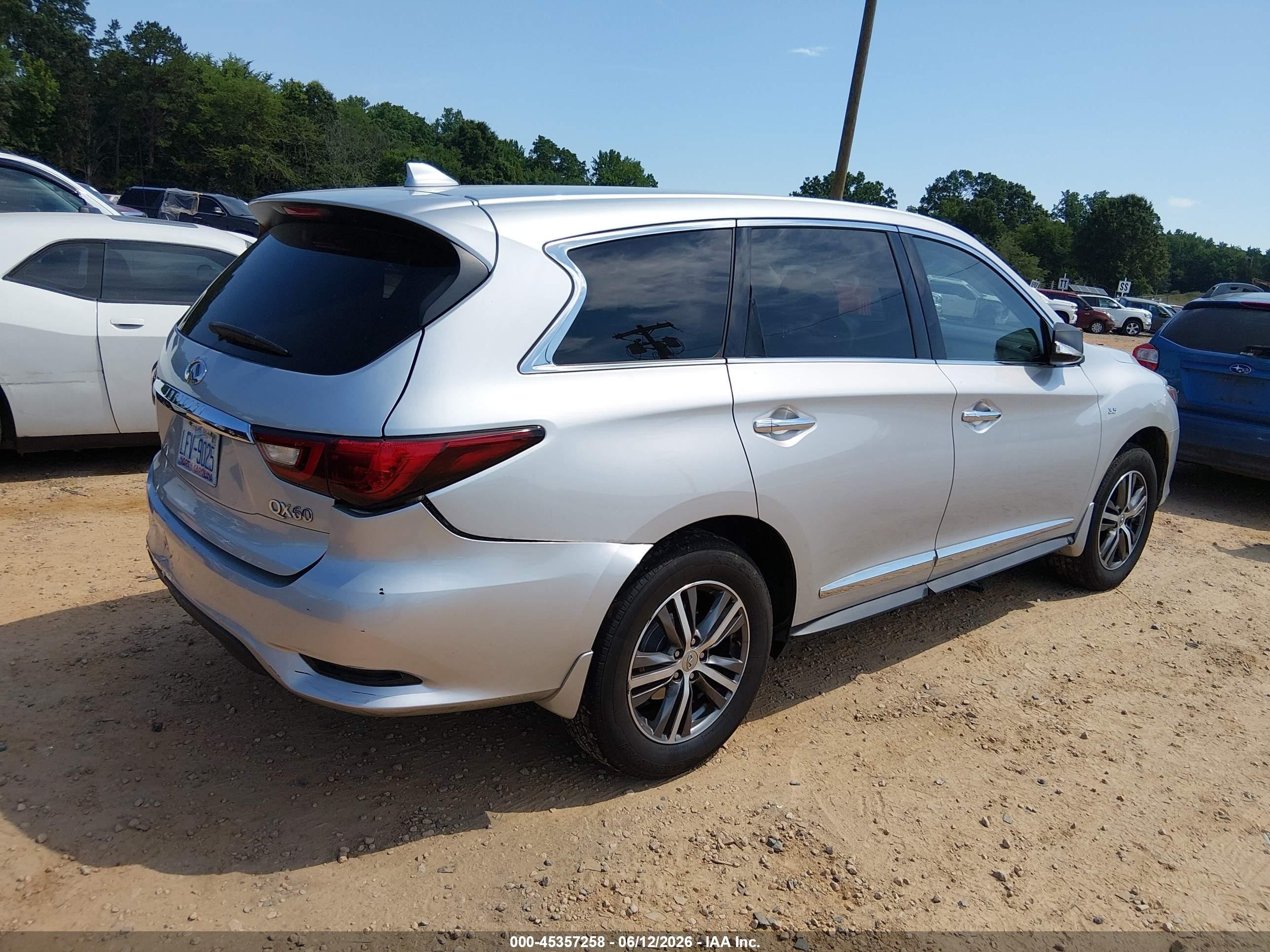 2020 Infiniti Qx60 Pure Awd Silver vin: 5N1DL0MM3LC538941