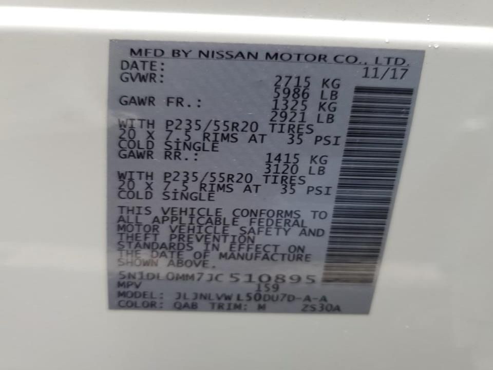 2018 Infiniti Qx60 White vin: 5N1DL0MM7JC510895