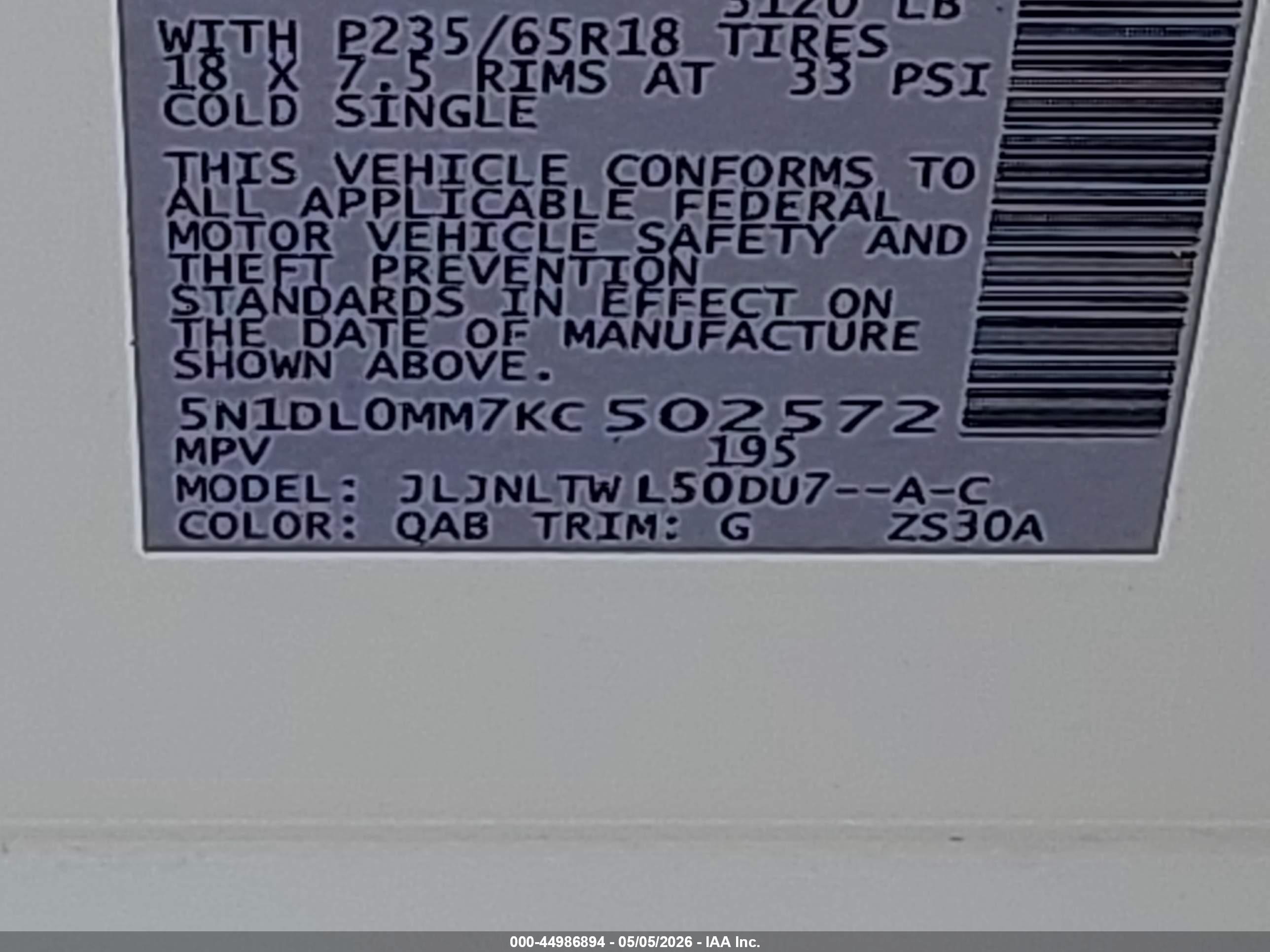2019 Infiniti Qx60 Luxe White vin: 5N1DL0MM7KC502572