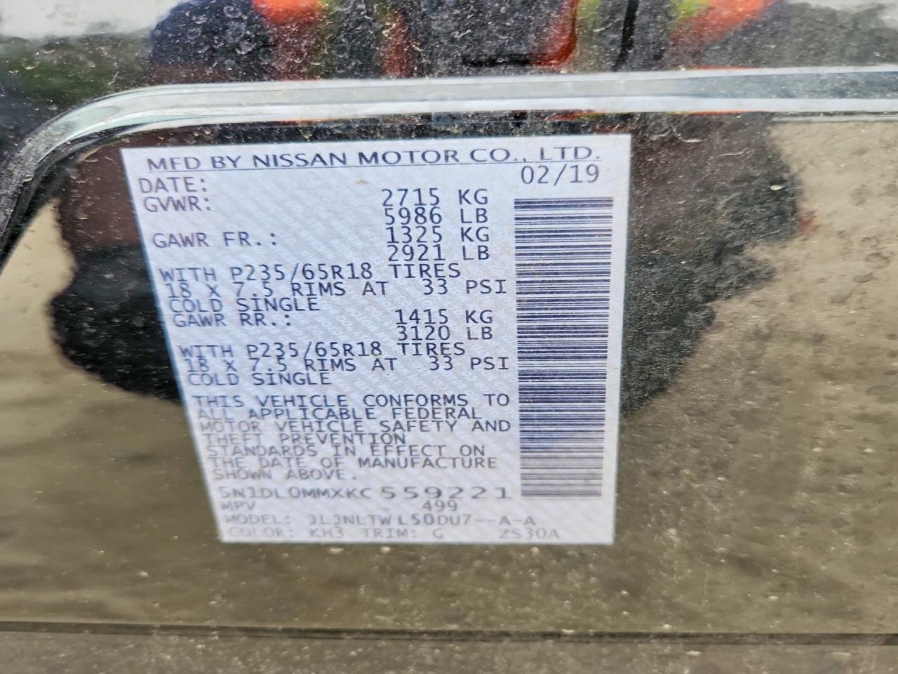 2019 Infiniti Qx60 Luxe Black vin: 5N1DL0MMXKC559221