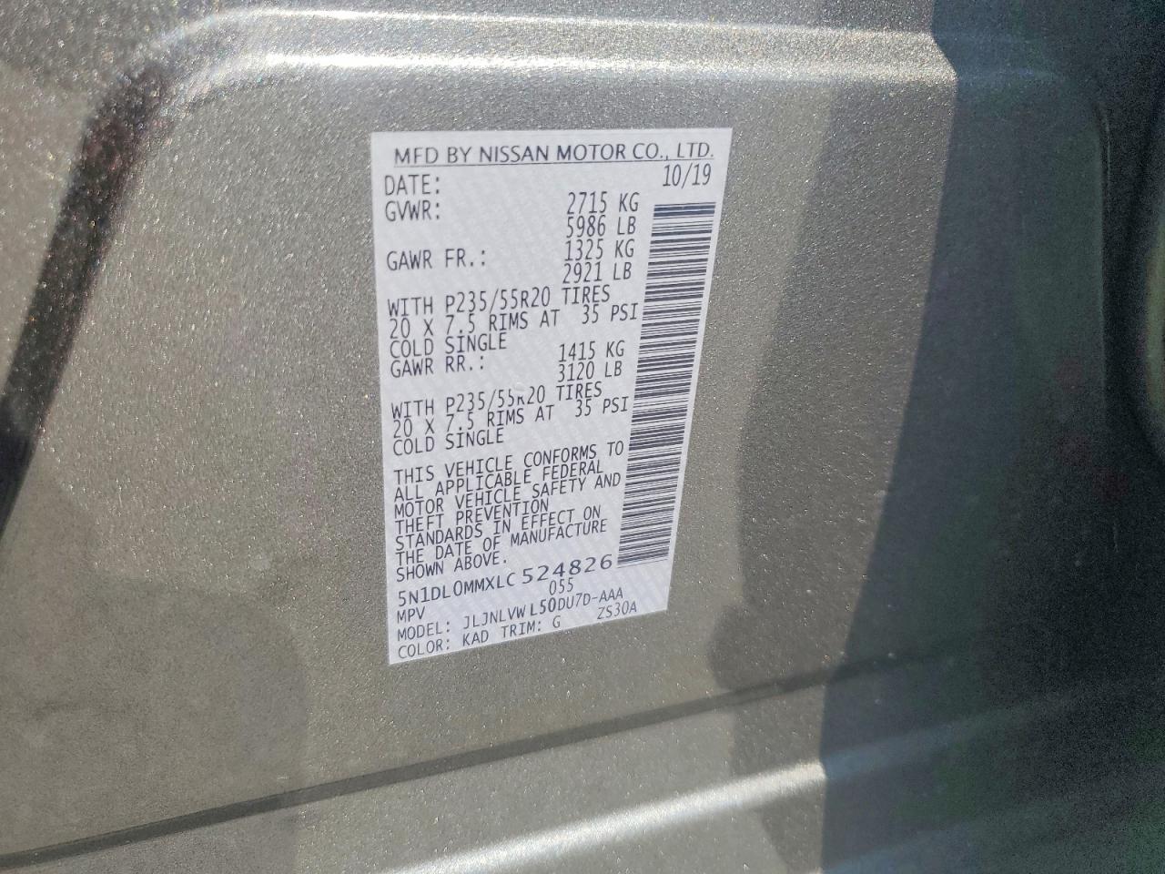 2020 Infiniti Qx60 Luxe Silver vin: 5N1DL0MMXLC524826