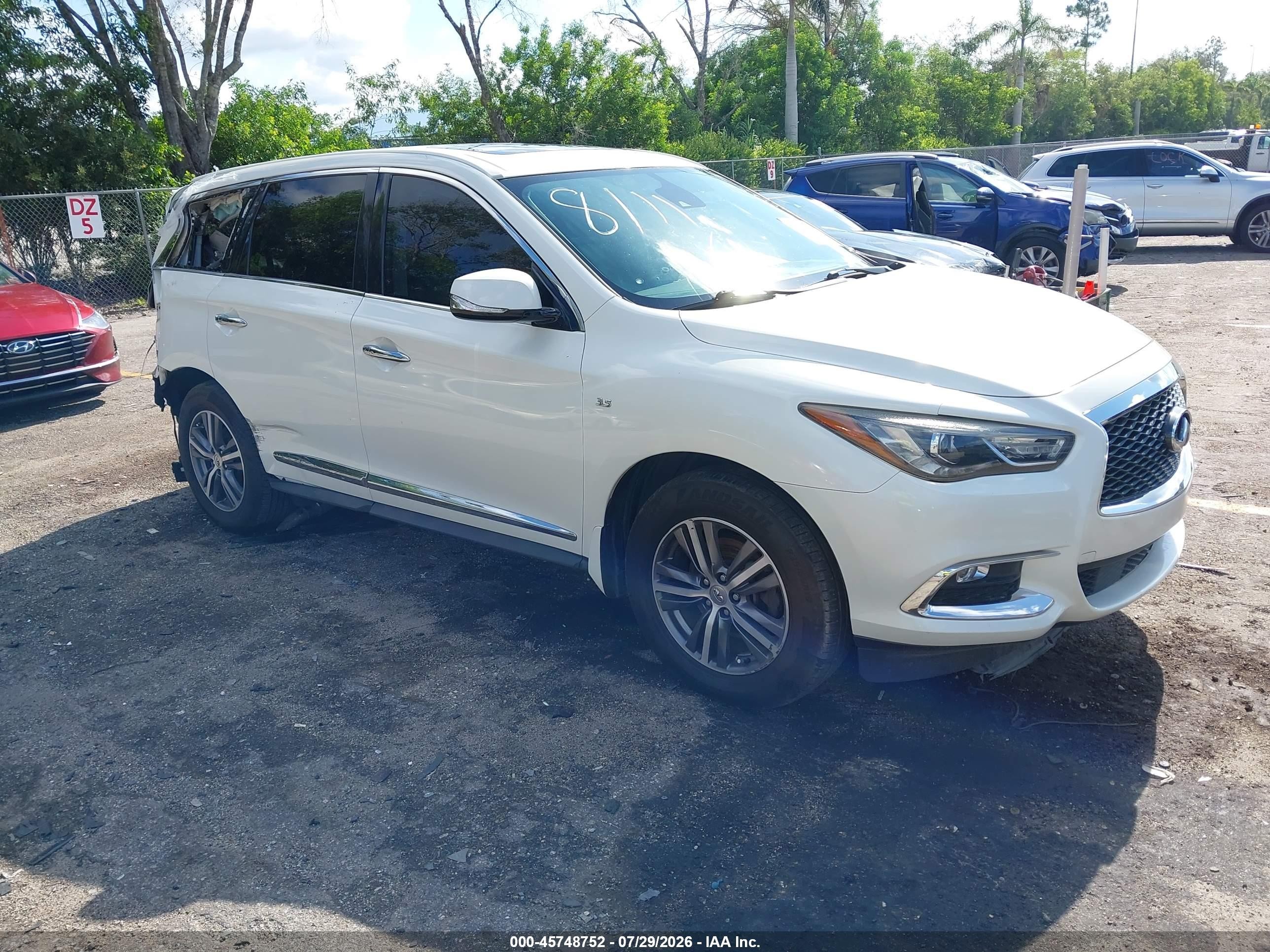 2020 Infiniti Qx60 Pure White vin: 5N1DL0MN7LC518104