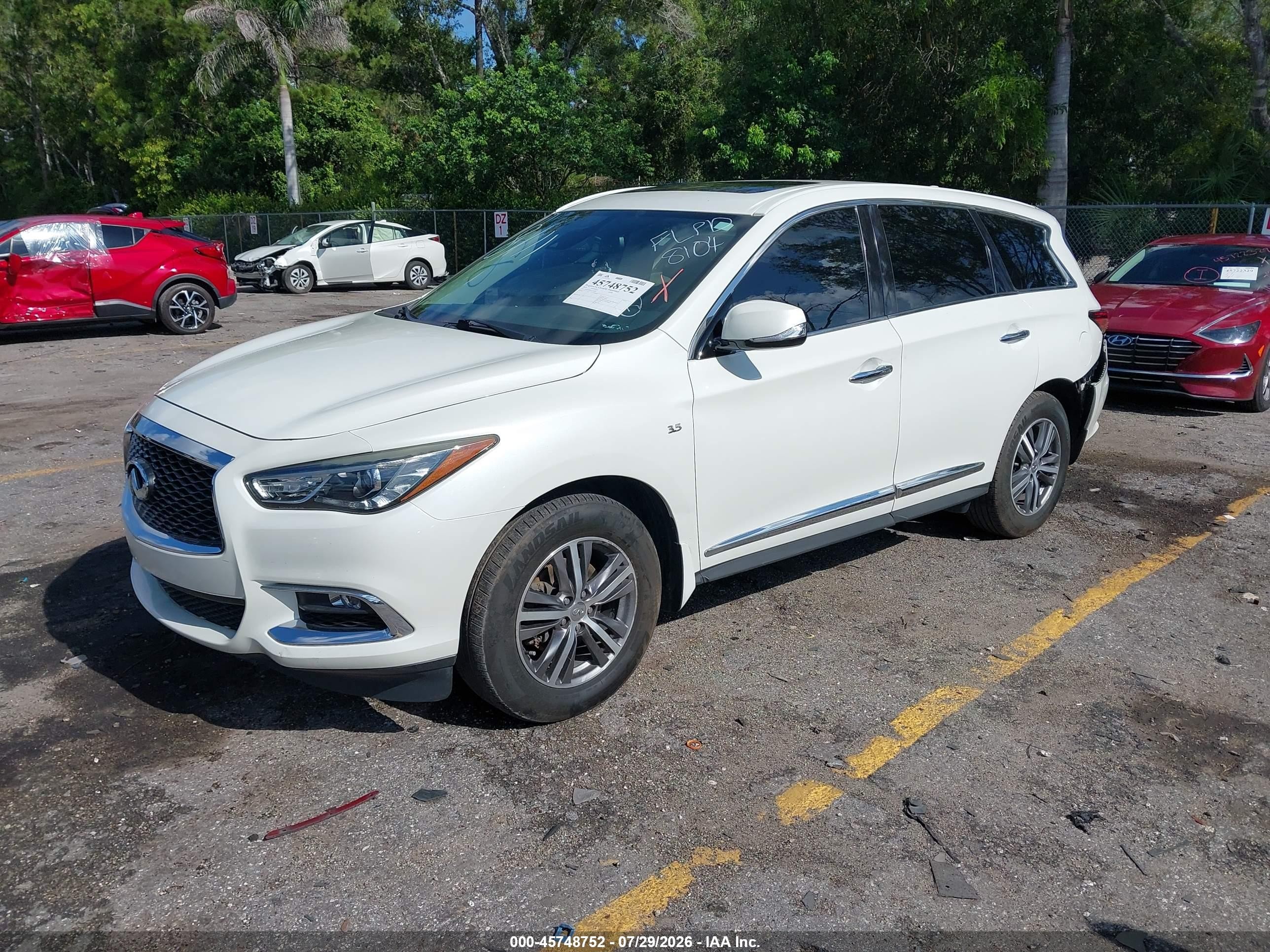 2020 Infiniti Qx60 Pure White vin: 5N1DL0MN7LC518104