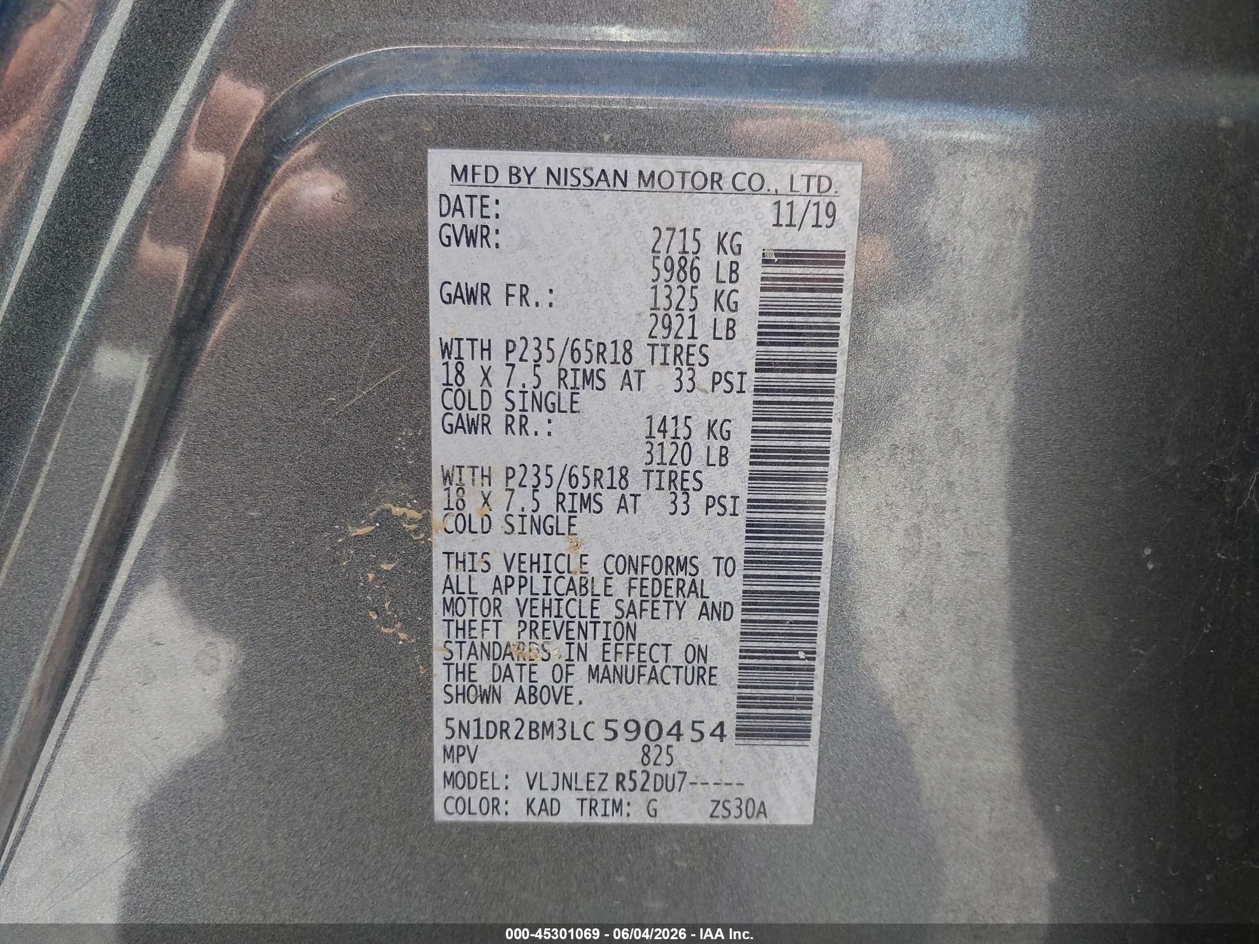 2020 Nissan Pathfinder Sv 4wd Gray vin: 5N1DR2BM3LC590454