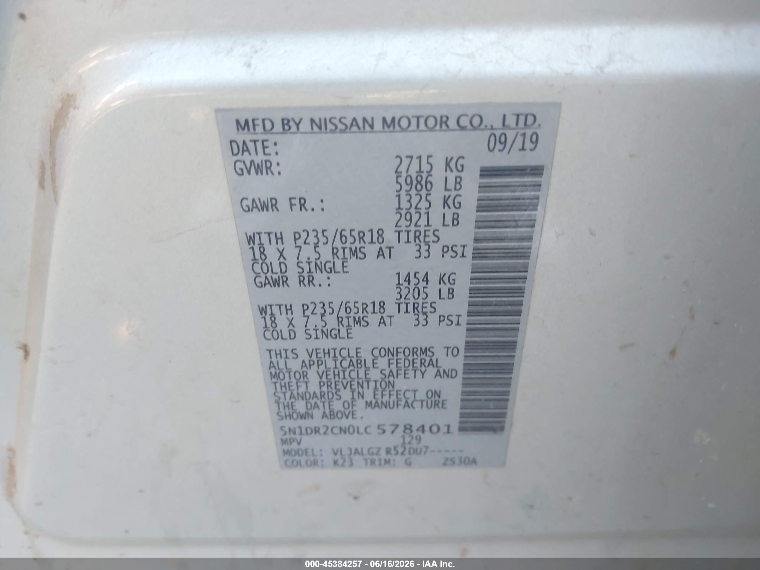 2020 Nissan Pathfinder Sl 2wd Silver vin: 5N1DR2CN0LC578401