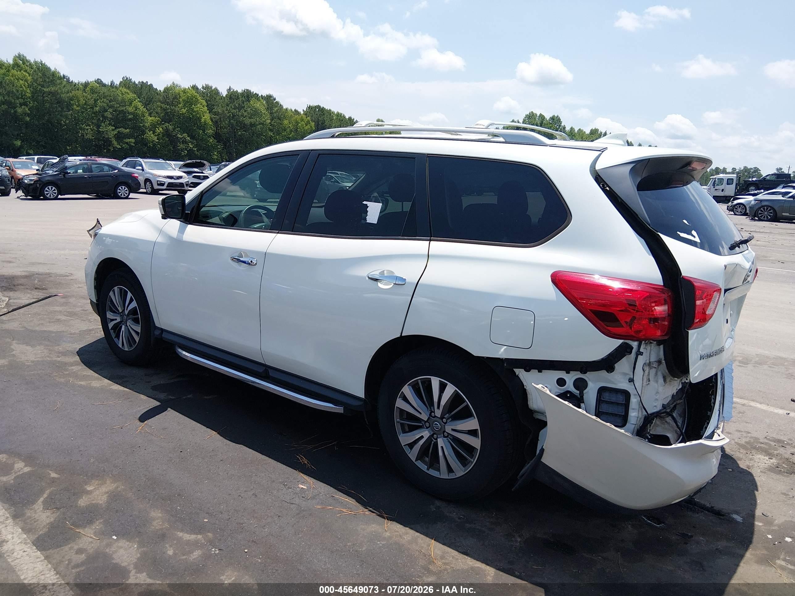 2020 Nissan Pathfinder Sl 2wd White vin: 5N1DR2CN3LC620320
