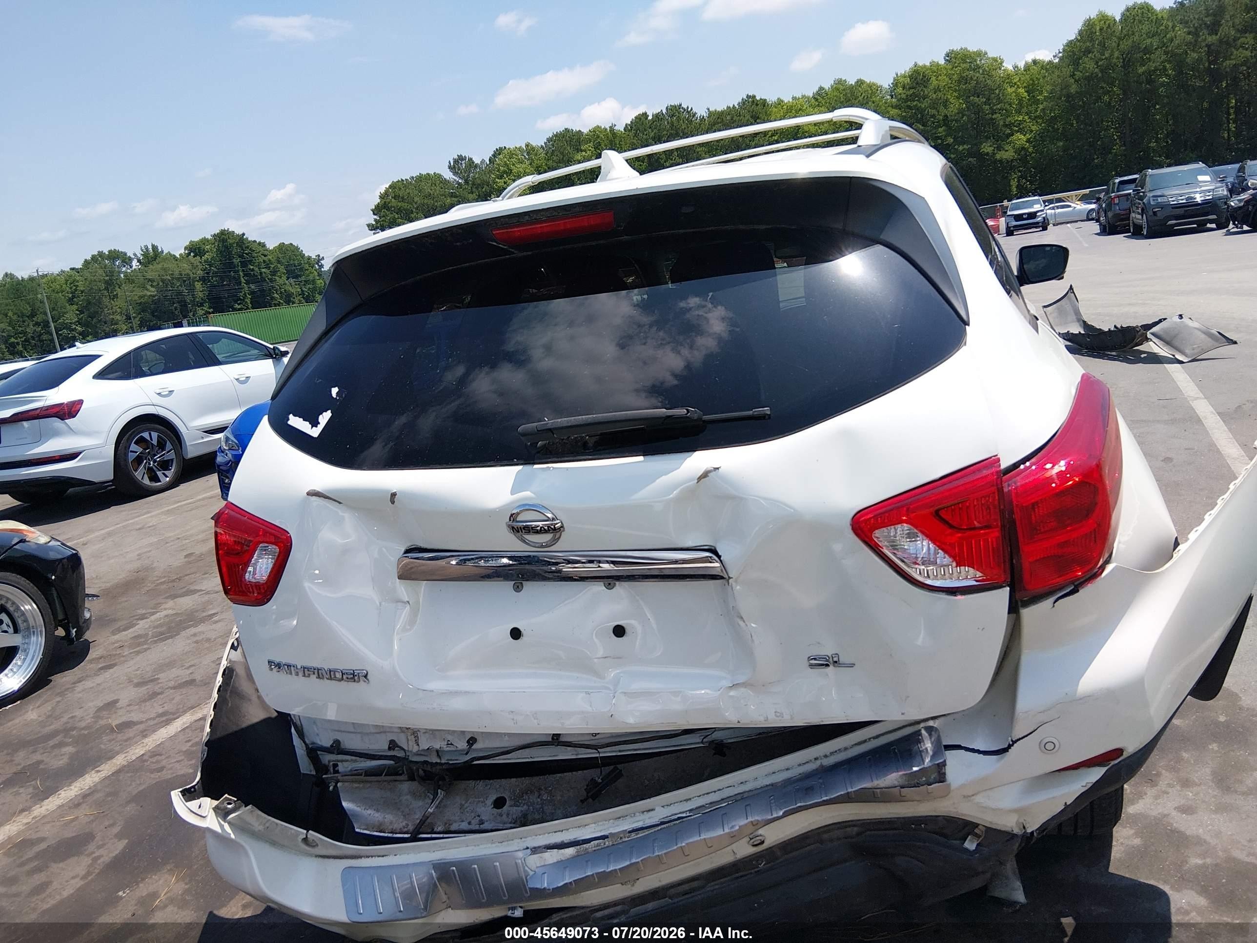 2020 Nissan Pathfinder Sl 2wd White vin: 5N1DR2CN3LC620320