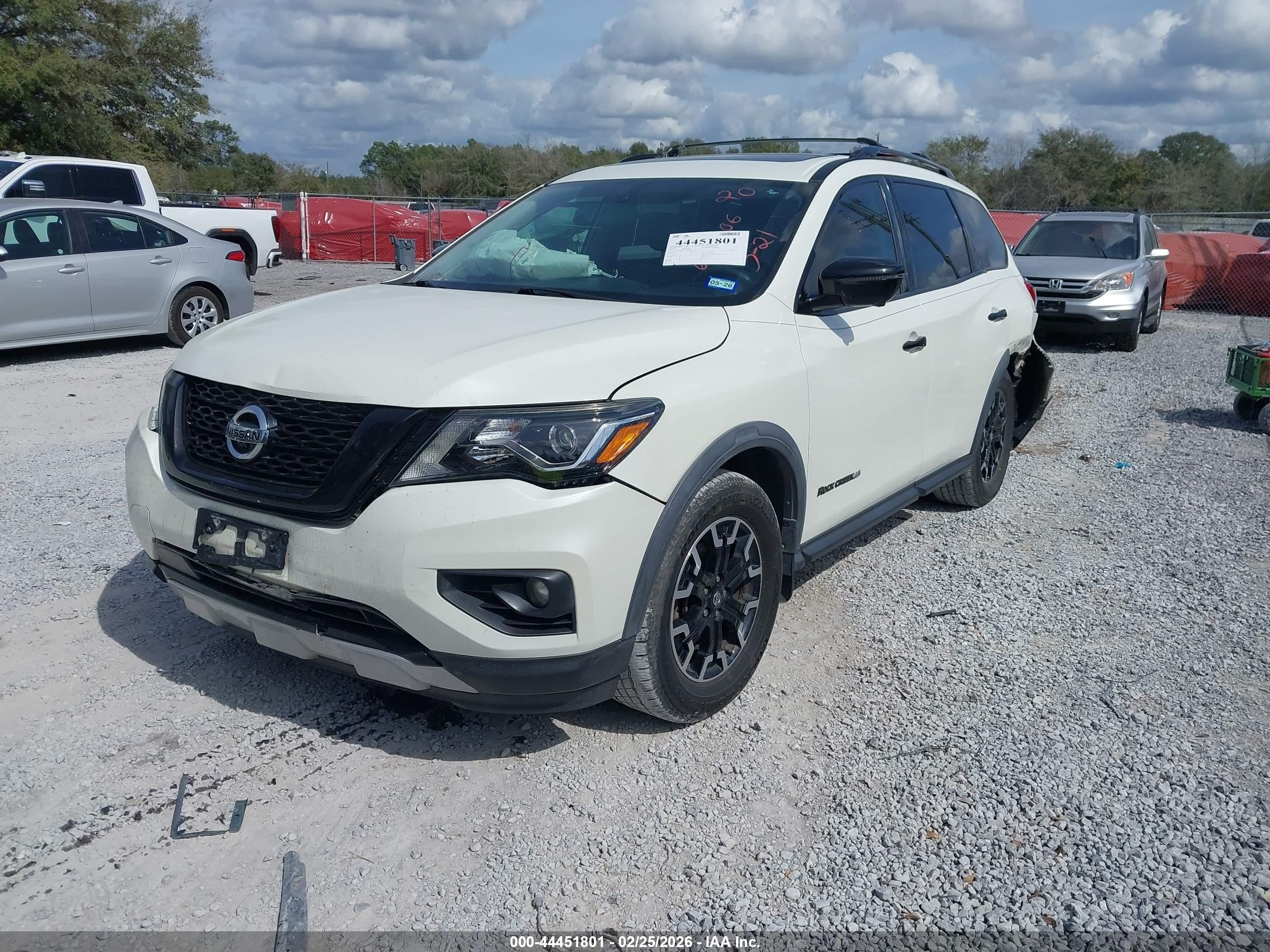 2020 Nissan Pathfinder Sl 2wd White vin: 5N1DR2CN4LC650006