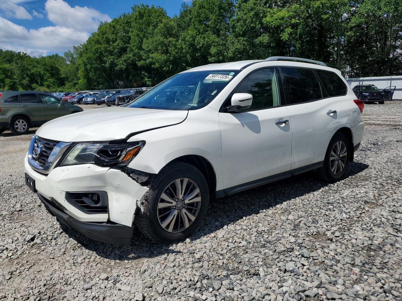 2019 Nissan Pathfinder Sv White vin: 5N1DR2MM0KC640223