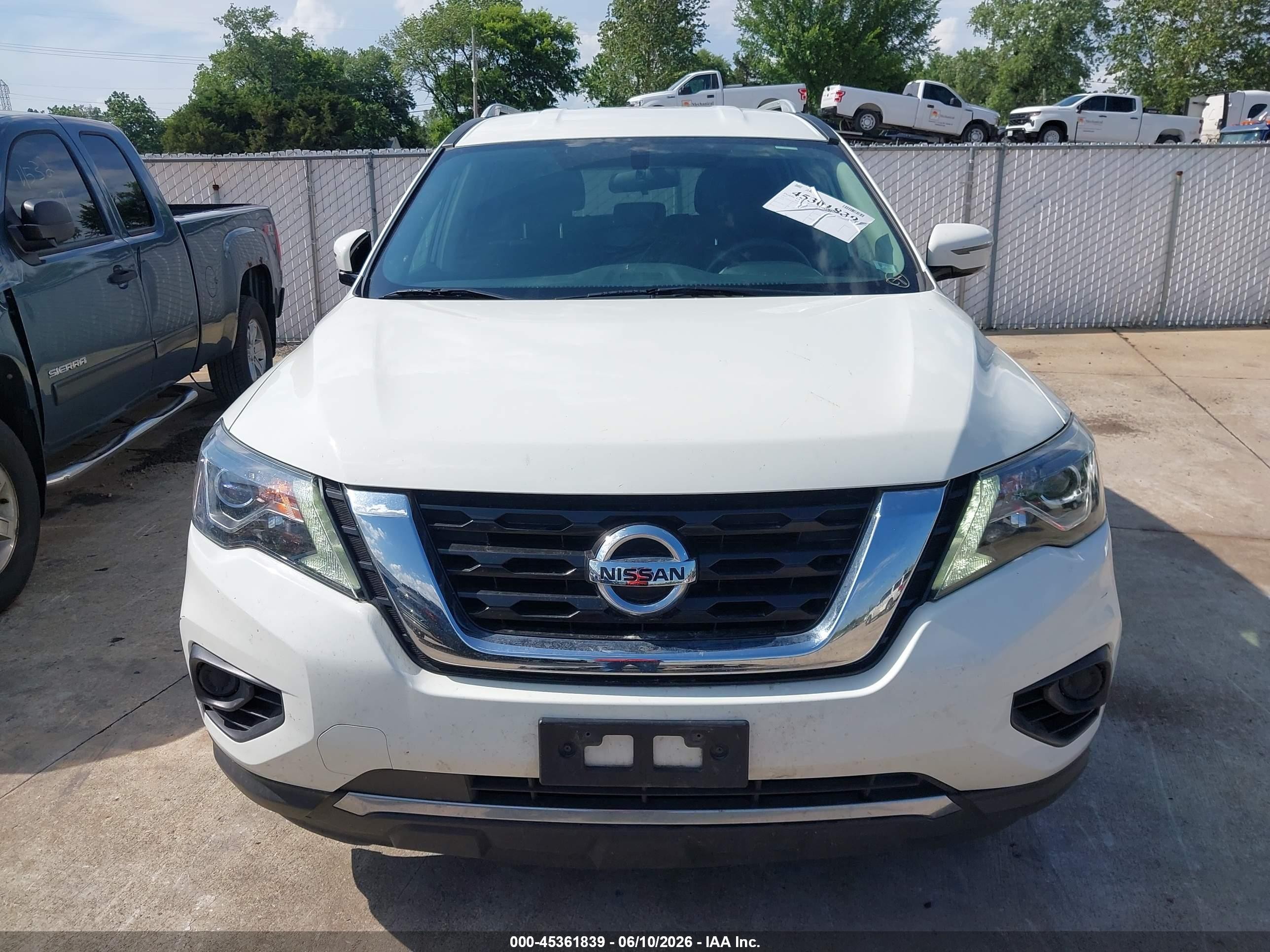 2017 Nissan Pathfinder S White vin: 5N1DR2MM1HC659534