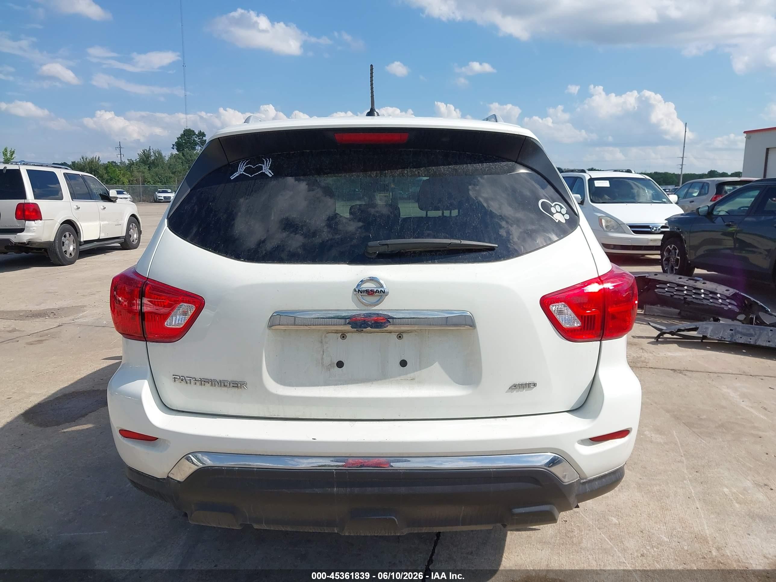 2017 Nissan Pathfinder S White vin: 5N1DR2MM1HC659534