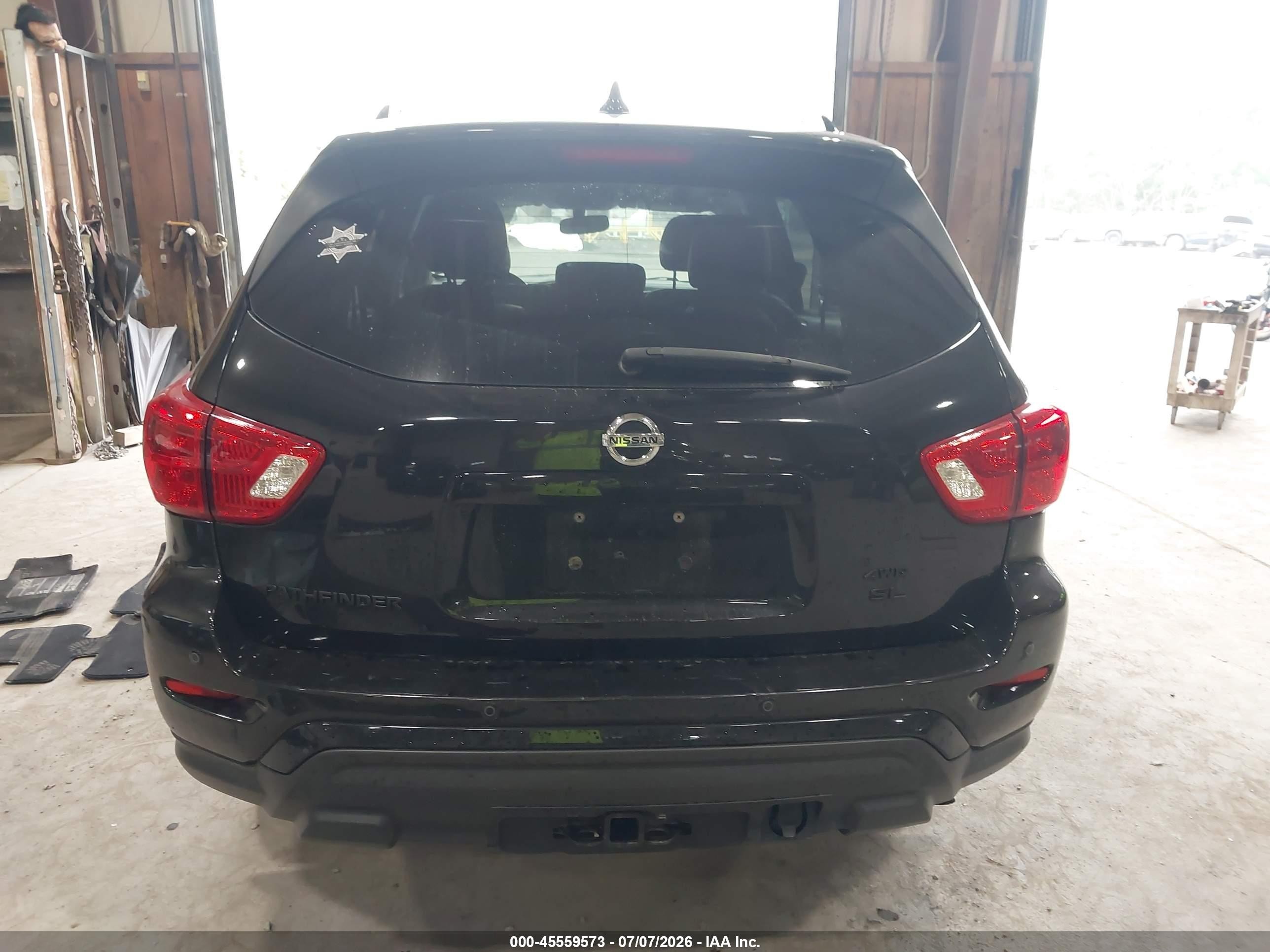 2019 Nissan Pathfinder Sl Black vin: 5N1DR2MM4KC636384