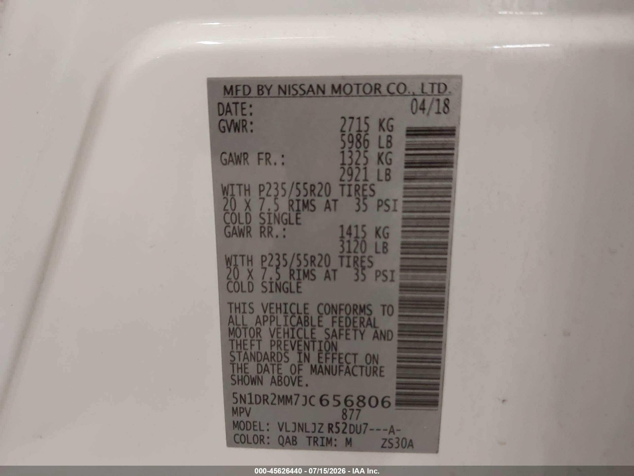 2018 Nissan Pathfinder Platinum White vin: 5N1DR2MM7JC656806