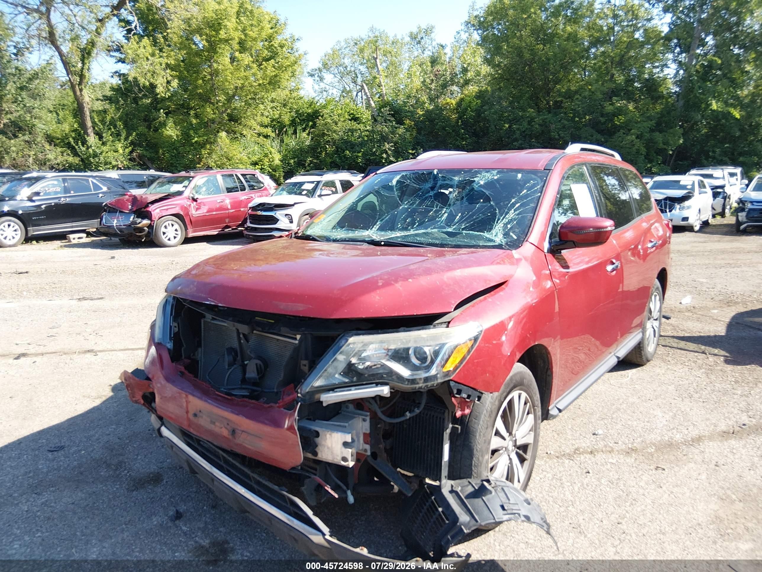 2017 Nissan Pathfinder Platinum/s/sl/sv Red vin: 5N1DR2MM8HC607107