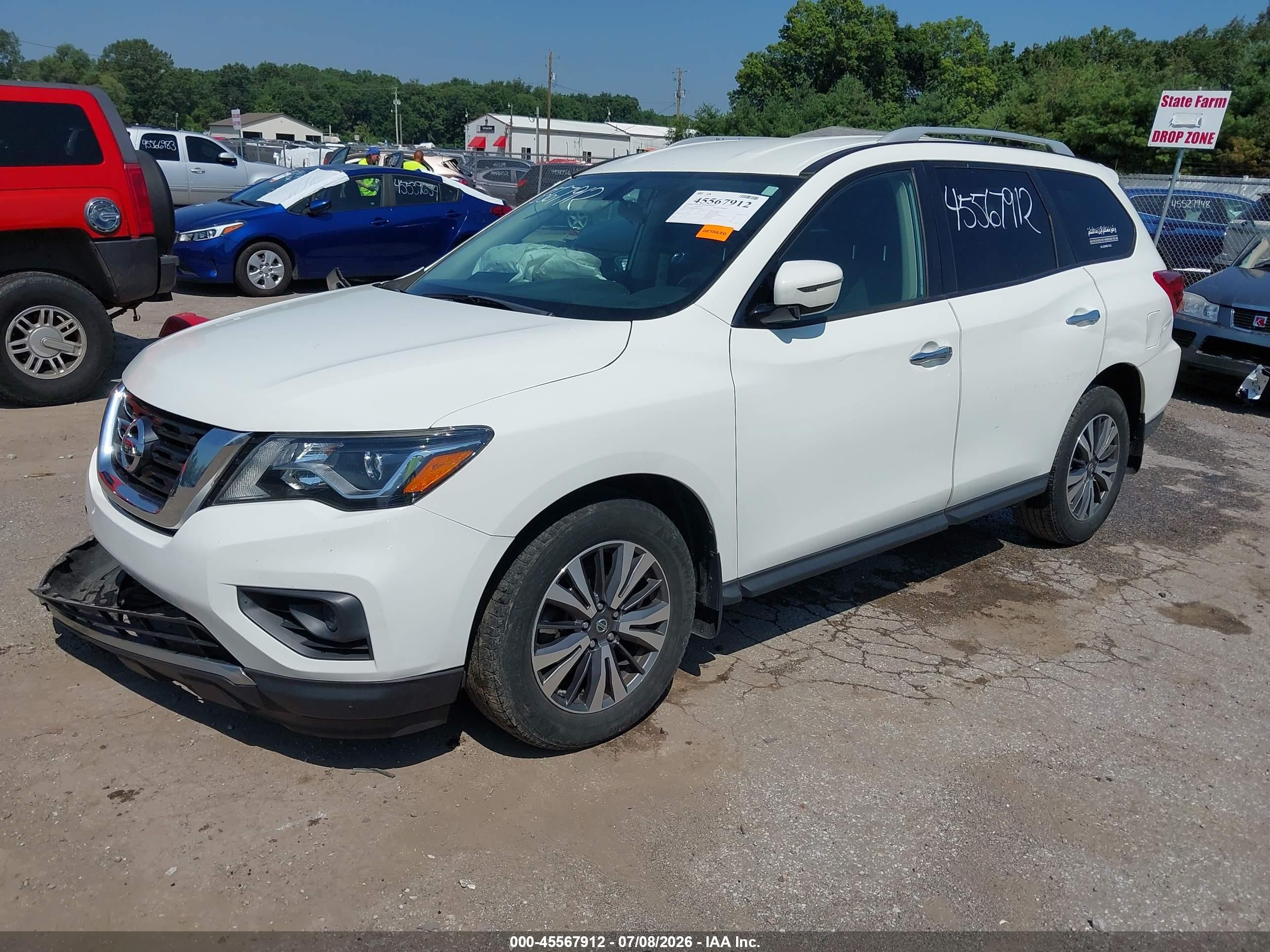2017 Nissan Pathfinder S White vin: 5N1DR2MM8HC612100