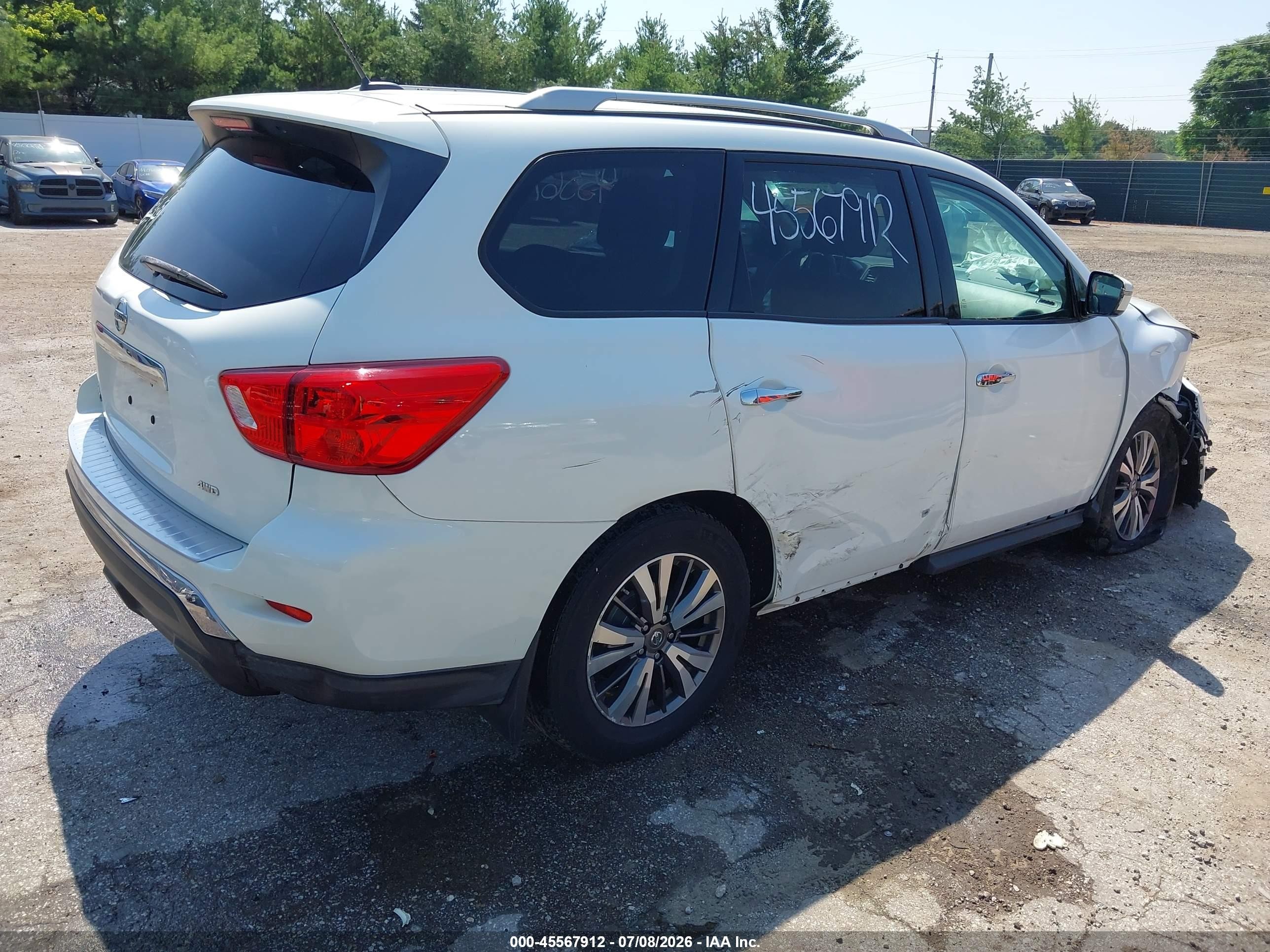 2017 Nissan Pathfinder S White vin: 5N1DR2MM8HC612100