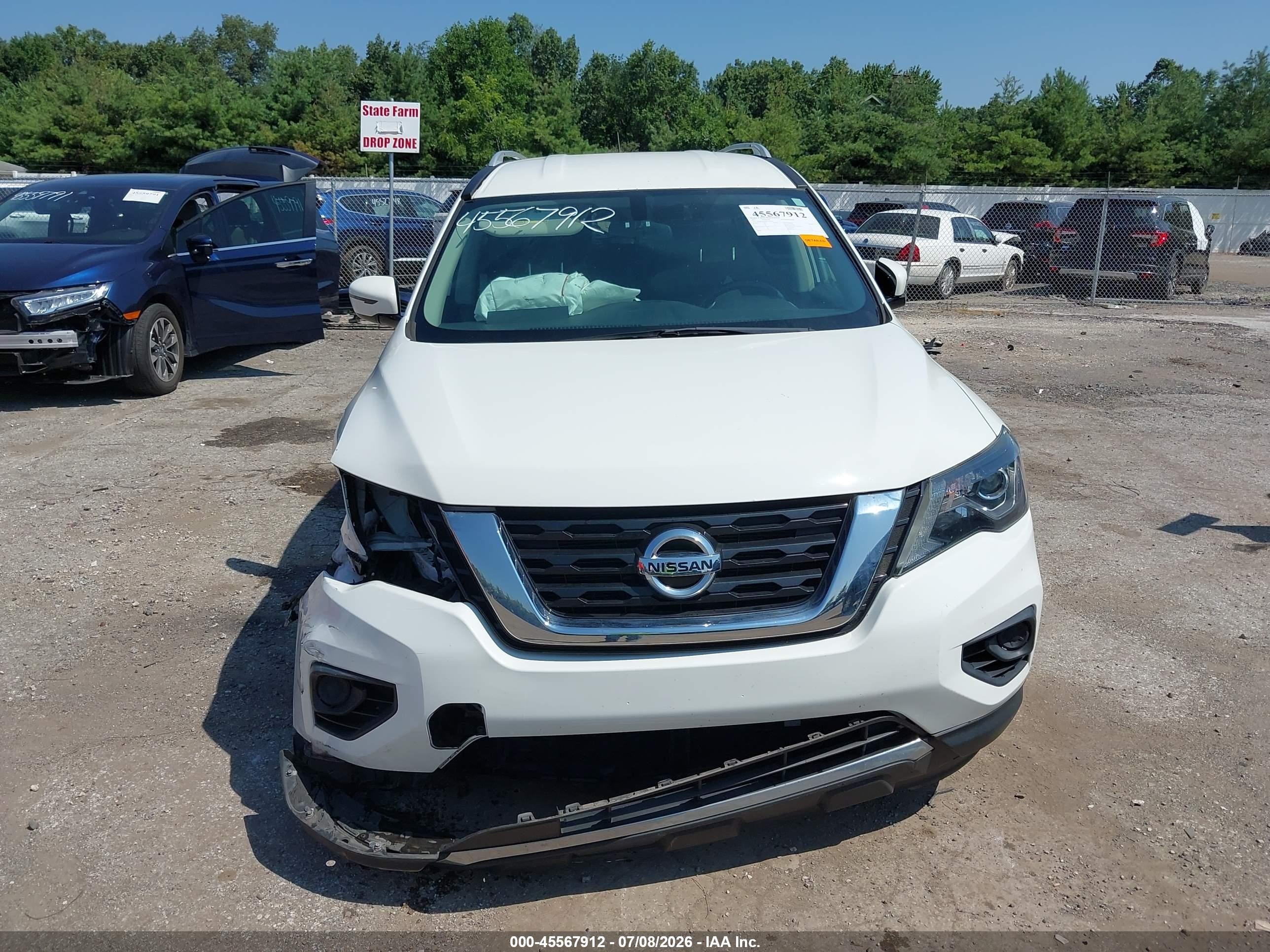 2017 Nissan Pathfinder S White vin: 5N1DR2MM8HC612100