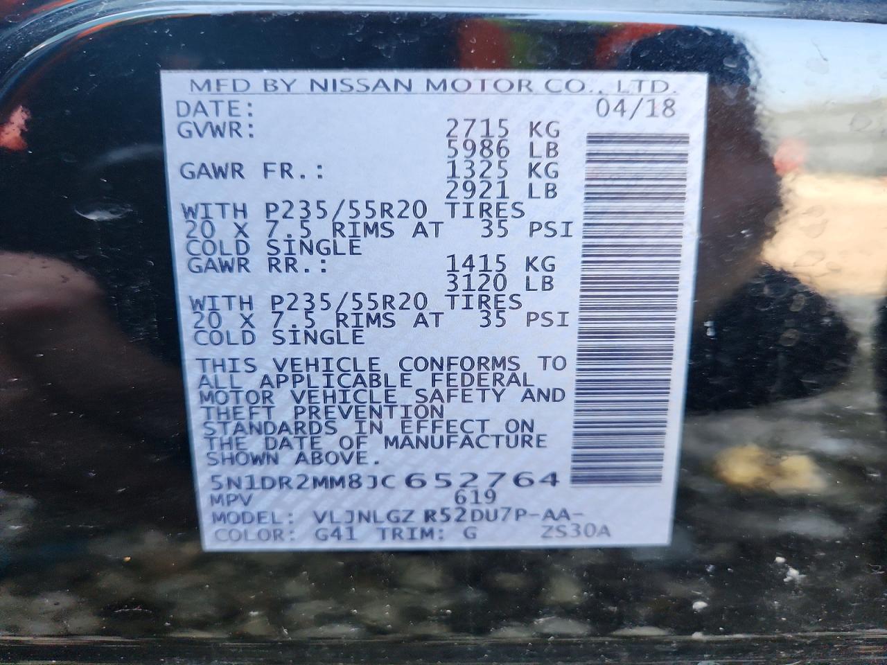 2018 Nissan Pathfinder Sl Black vin: 5N1DR2MM8JC652764