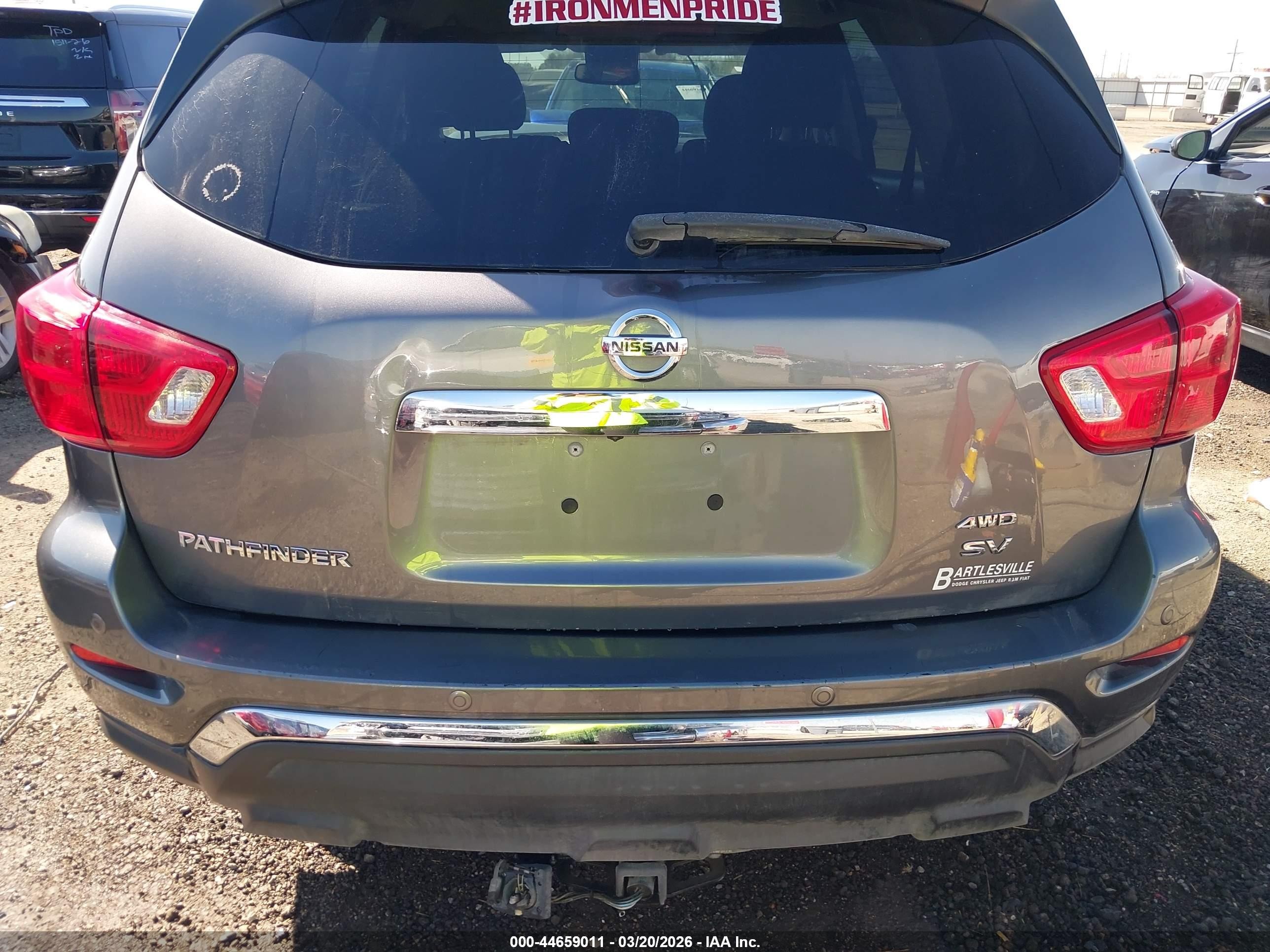 2019 Nissan Pathfinder Sv Gray vin: 5N1DR2MMXKC616916