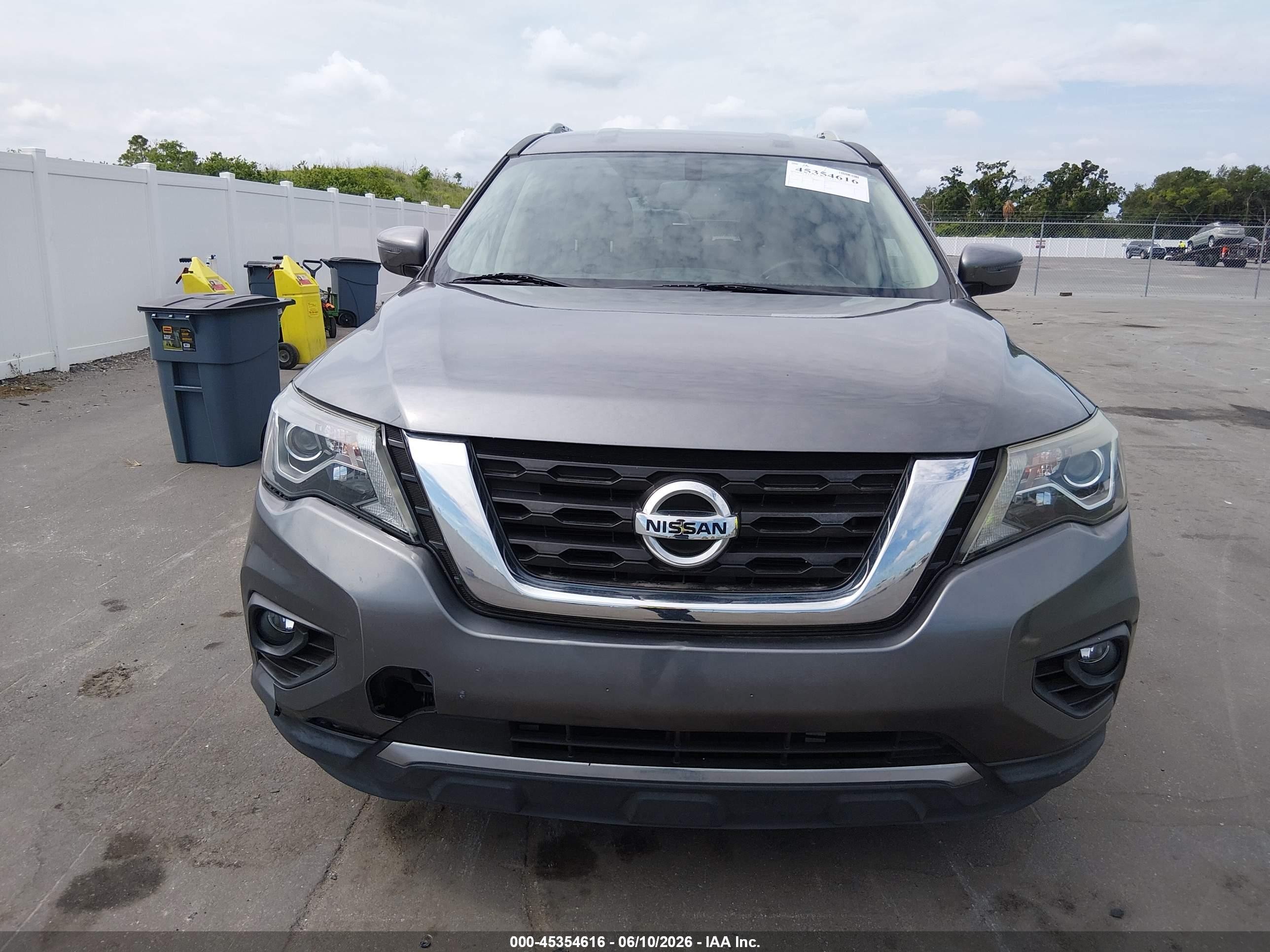 2019 Nissan Pathfinder Sv Gray vin: 5N1DR2MN1KC607496