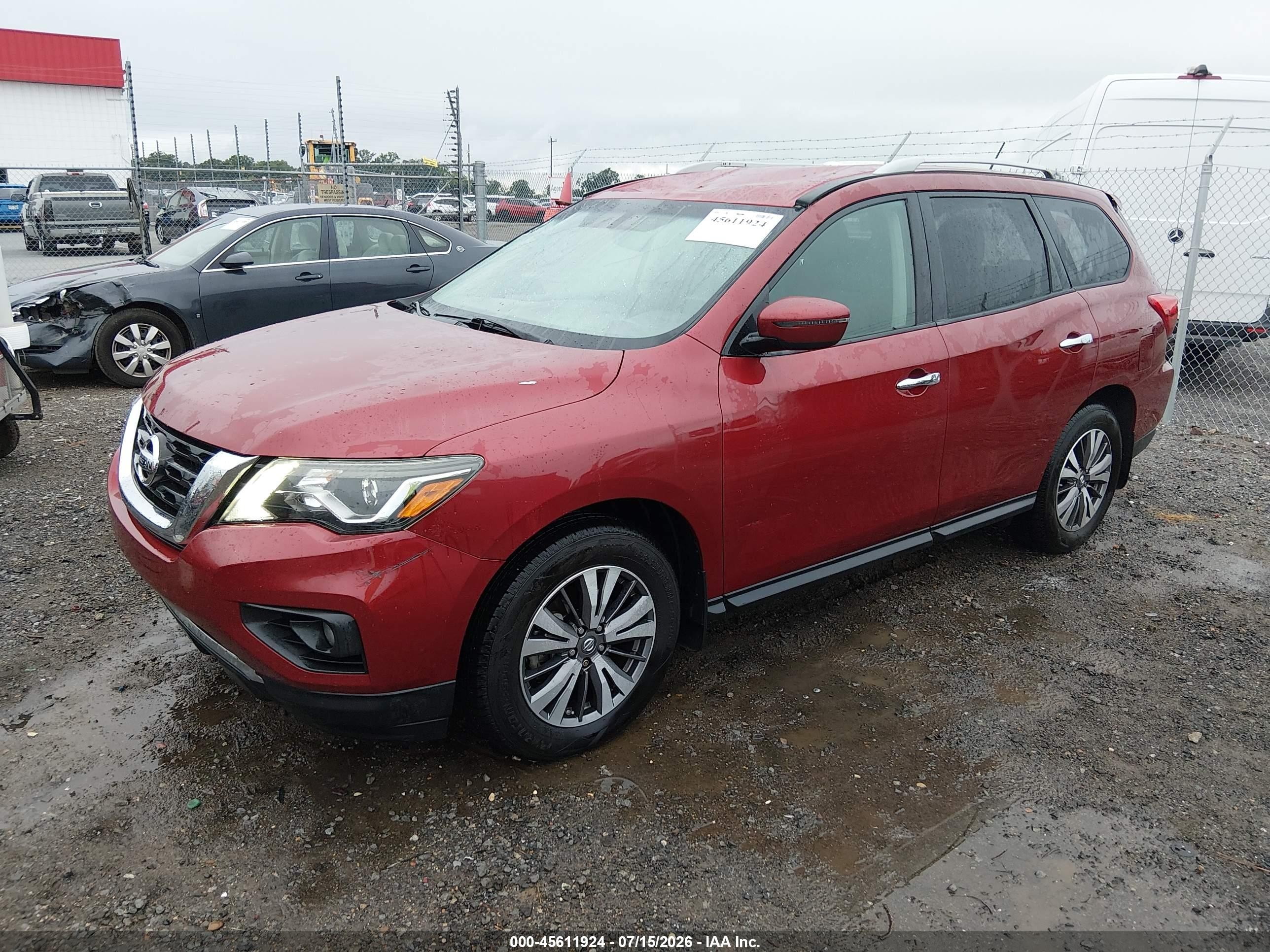 2017 Nissan Pathfinder Sv Red vin: 5N1DR2MN2HC912286