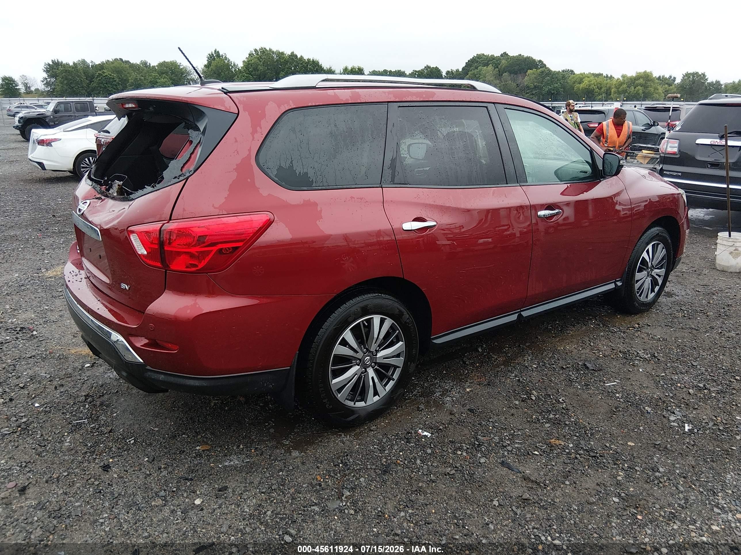 2017 Nissan Pathfinder Sv Red vin: 5N1DR2MN2HC912286