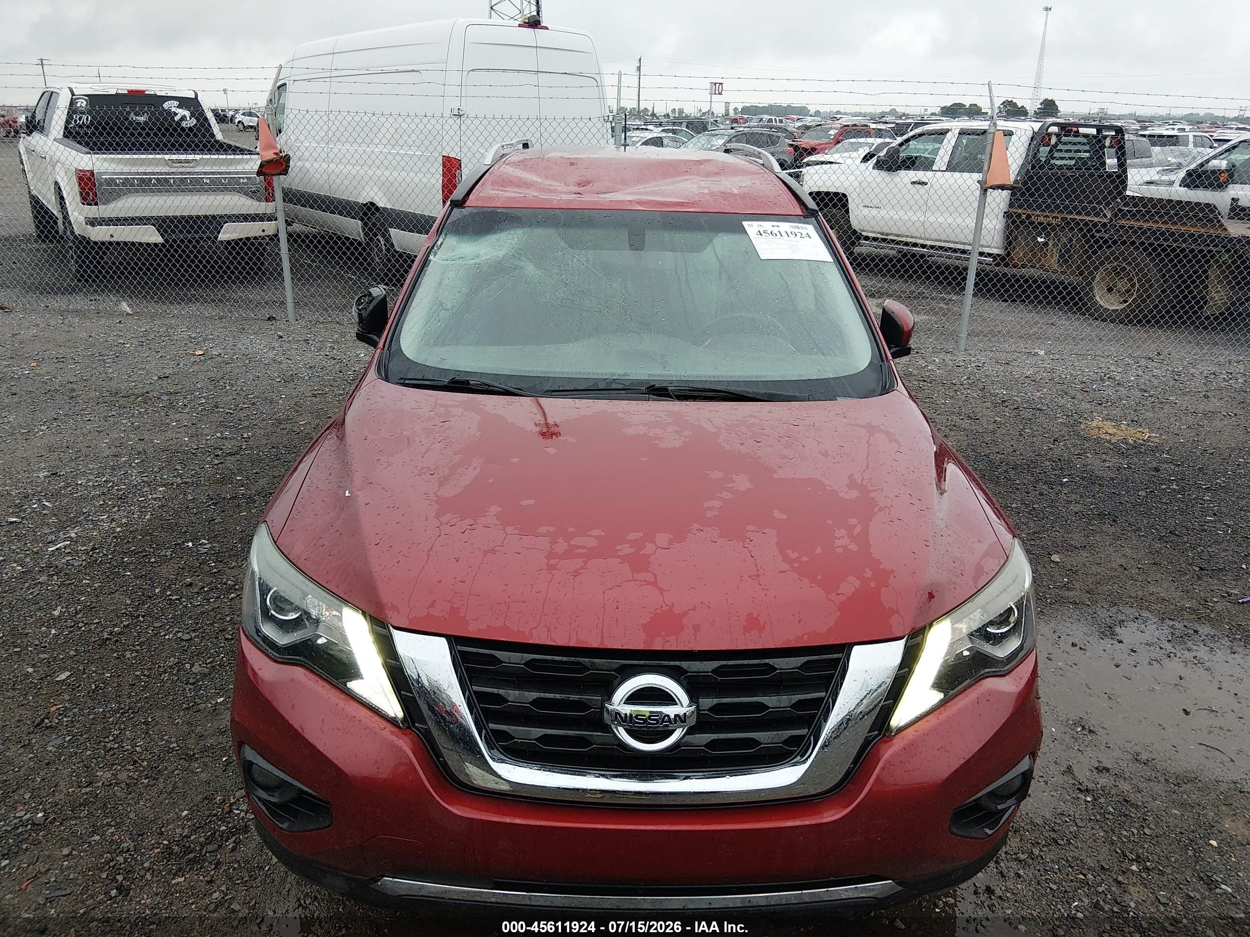 2017 Nissan Pathfinder Sv Red vin: 5N1DR2MN2HC912286