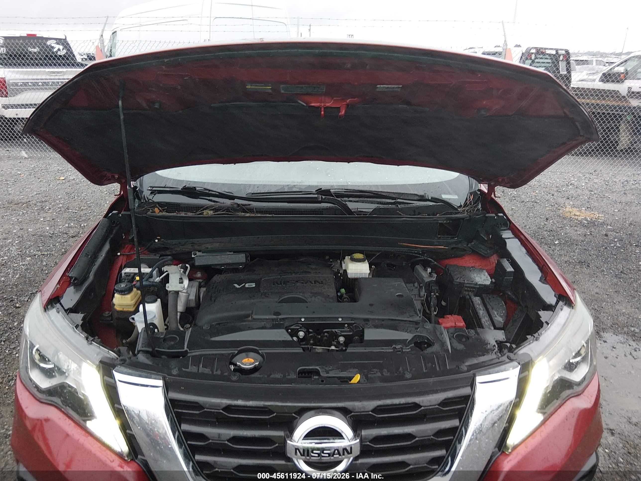 2017 Nissan Pathfinder Sv Red vin: 5N1DR2MN2HC912286