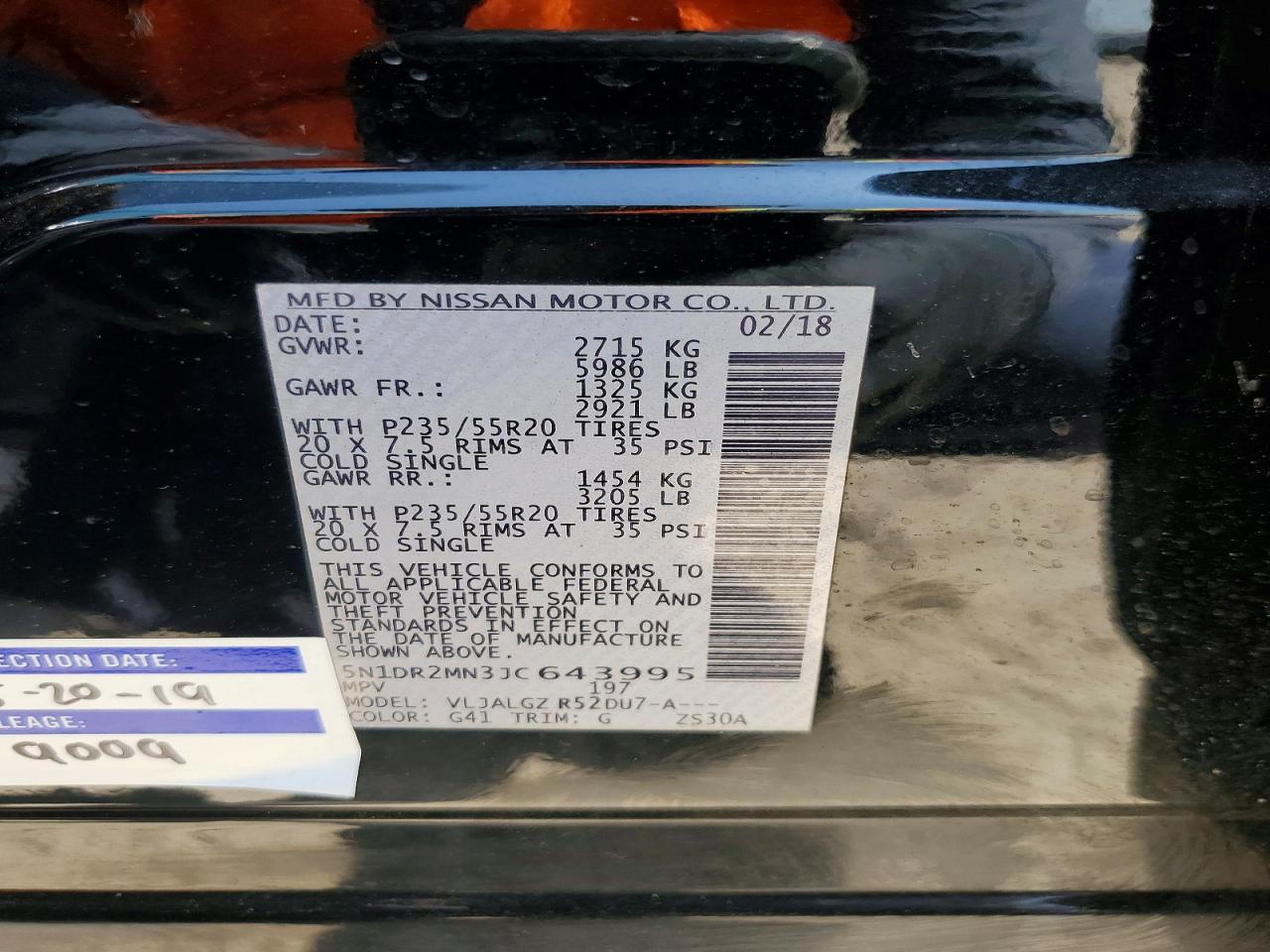 2018 Nissan Pathfinder Sl Black vin: 5N1DR2MN3JC643995