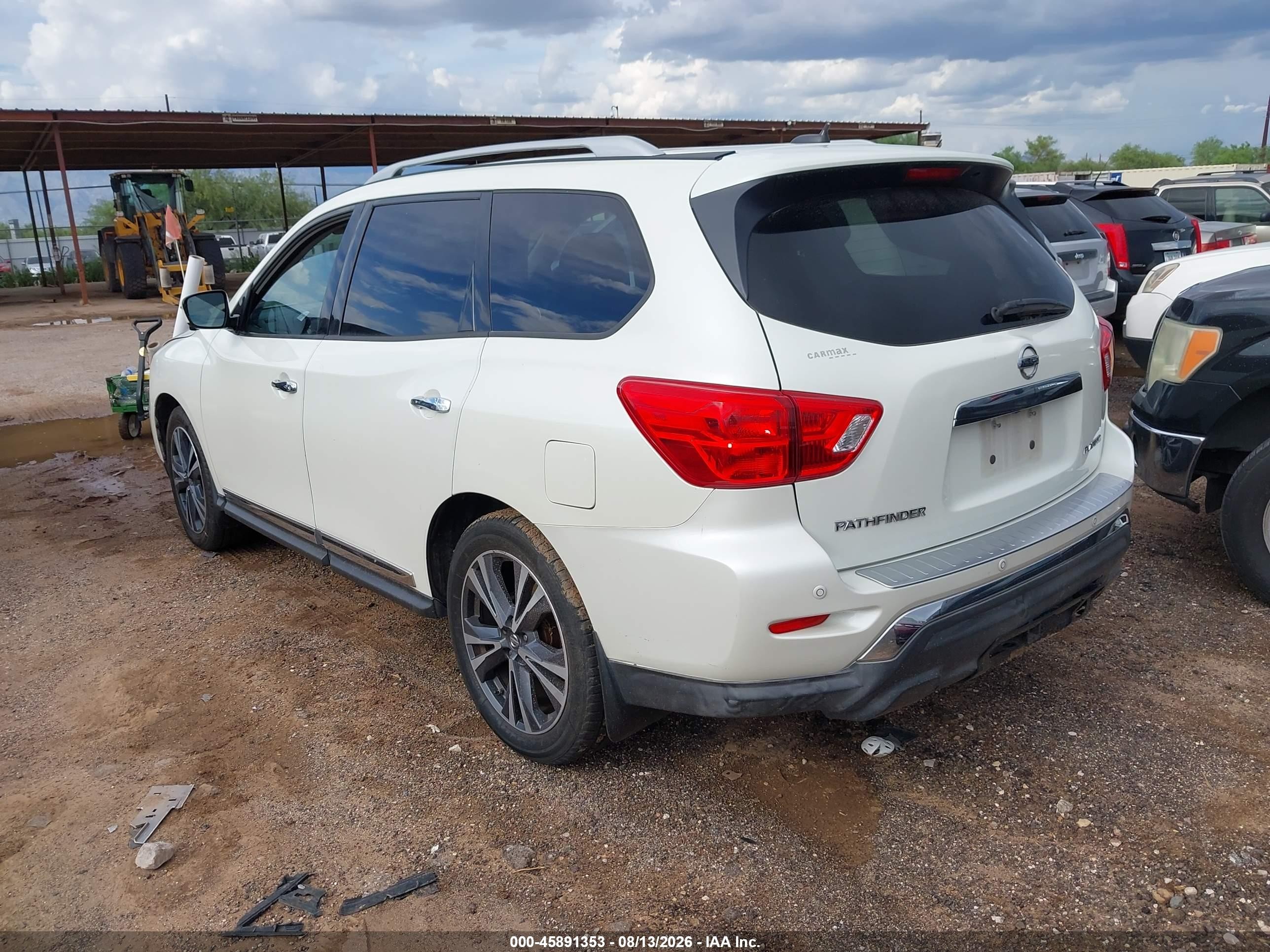 2017 Nissan Pathfinder Platinum White vin: 5N1DR2MN4HC675672