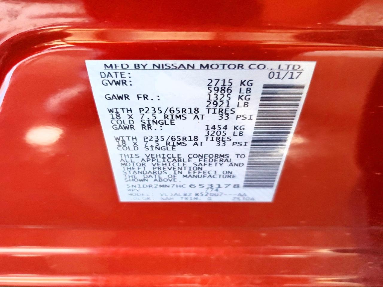 2017 Nissan Pathfinder S Burgundy vin: 5N1DR2MN7HC653178