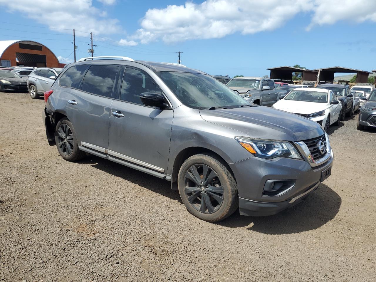 2017 Nissan Pathfinder Platinum Gray vin: 5N1DR2MN9HC658933 Damage: Right Front Fender, Severe Damage, Replacement Required
