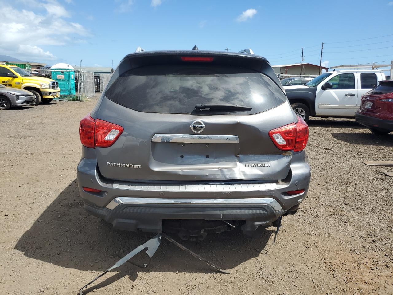 2017 Nissan Pathfinder Platinum Gray vin: 5N1DR2MN9HC658933 Damage: Rear Bumper Molding, Broken, Replacement Required