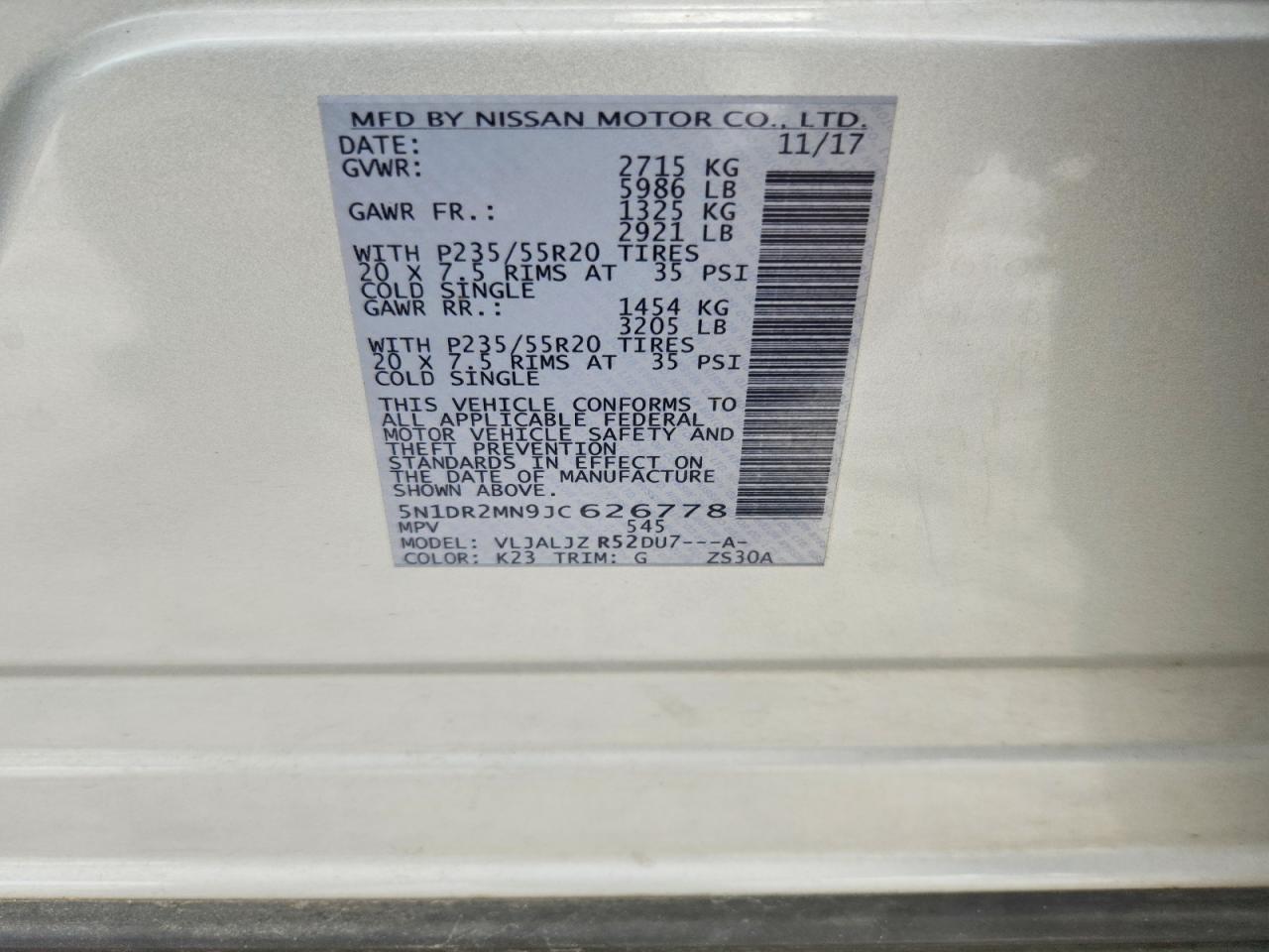 2018 Nissan Pathfinder Platinum Silver vin: 5N1DR2MN9JC626778
