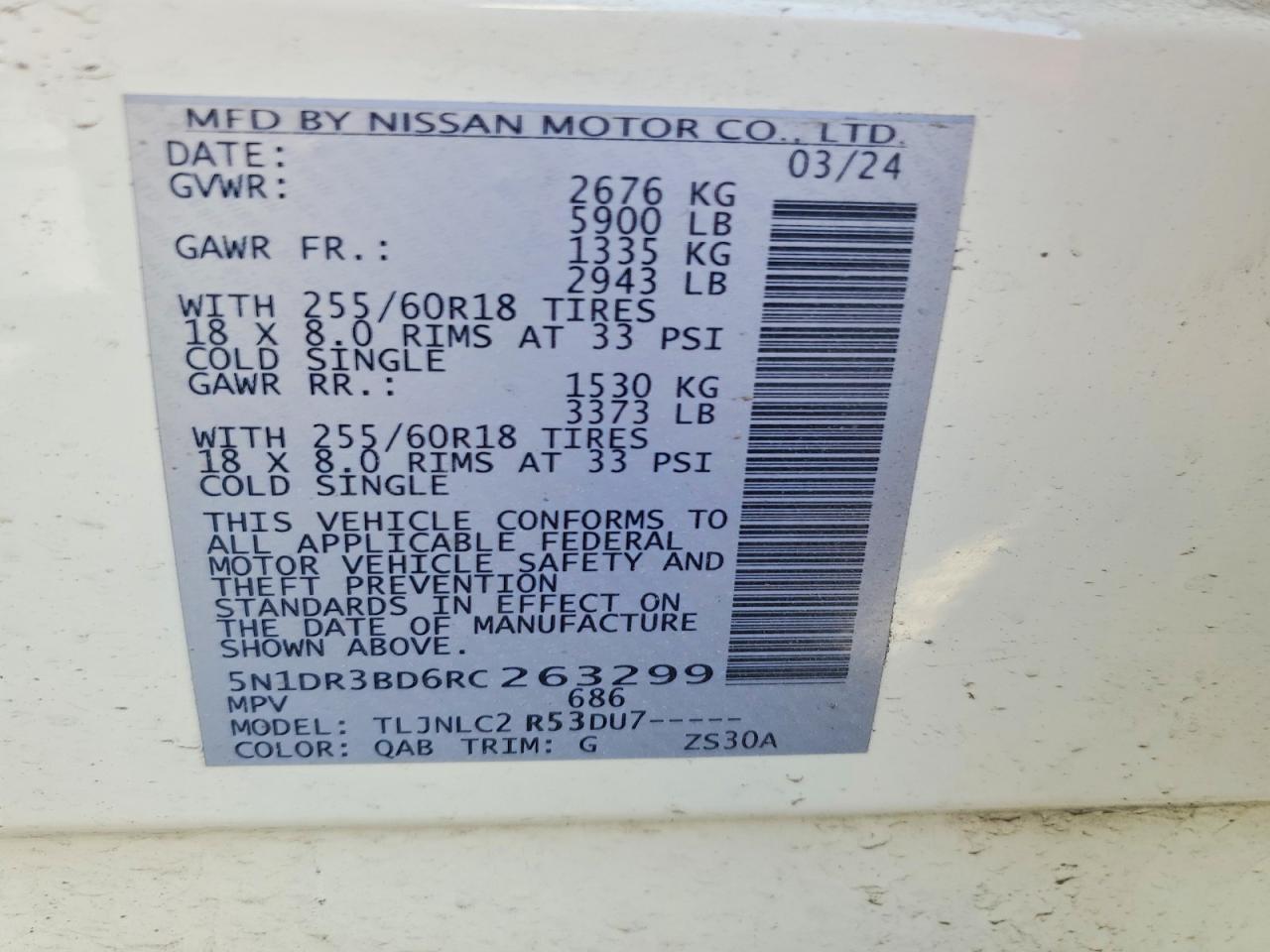 2024 Nissan Pathfinder Rock Creek White vin: 5N1DR3BD6RC263299