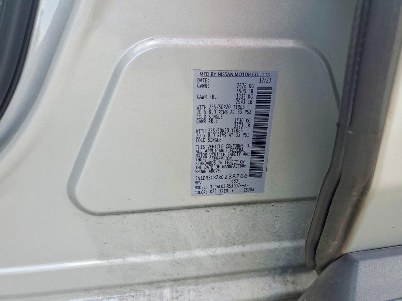 2024 Nissan Pathfinder Sl Серебряный vin: 5N1DR3CB2RC238266