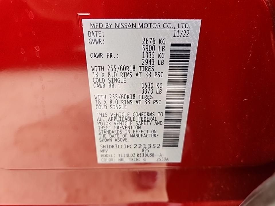 2023 Nissan Pathfinder Sl Red vin: 5N1DR3CC1PC221352