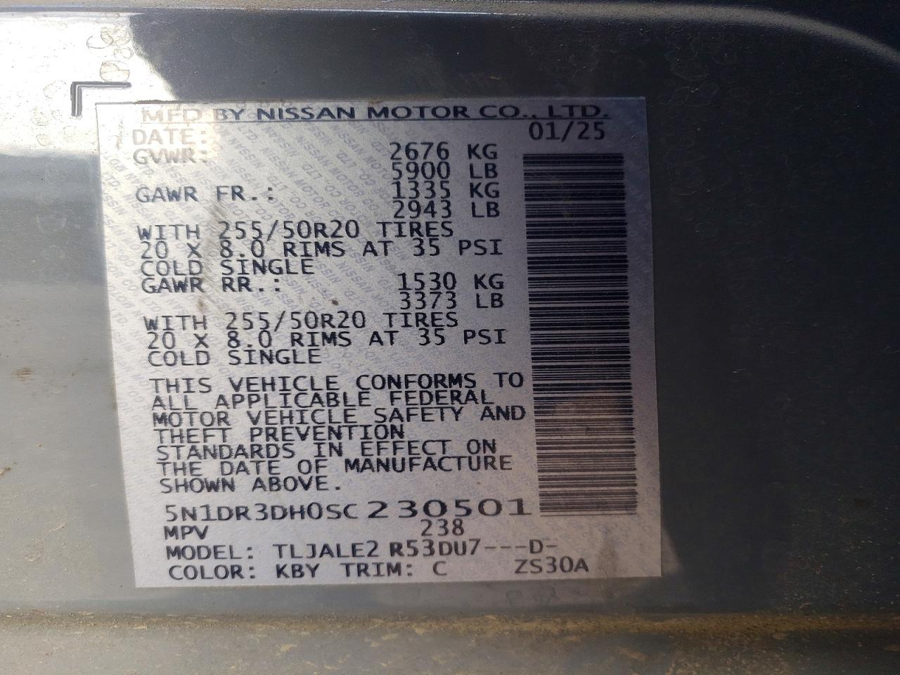 2025 Nissan Pathfinder Platinum Silver vin: 5N1DR3DH0SC230501