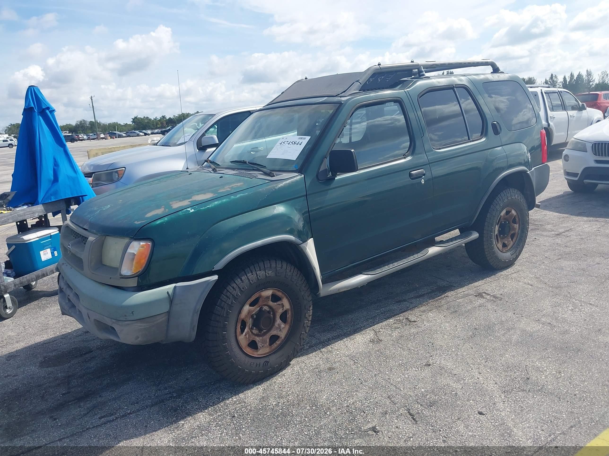 2000 Nissan Xterra Se/xe Green vin: 5N1ED28T0YC510259