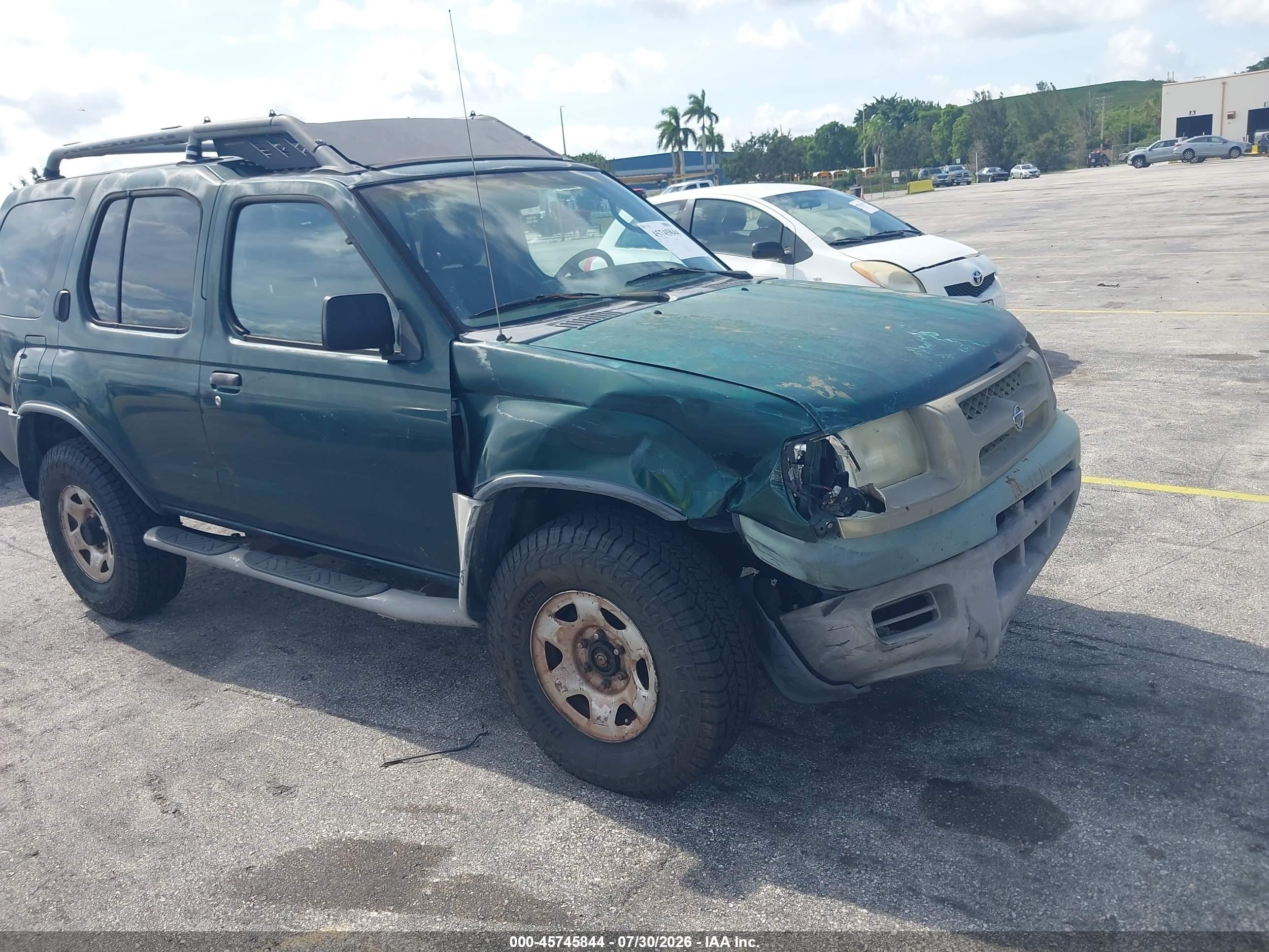 2000 Nissan Xterra Se/xe Green vin: 5N1ED28T0YC510259