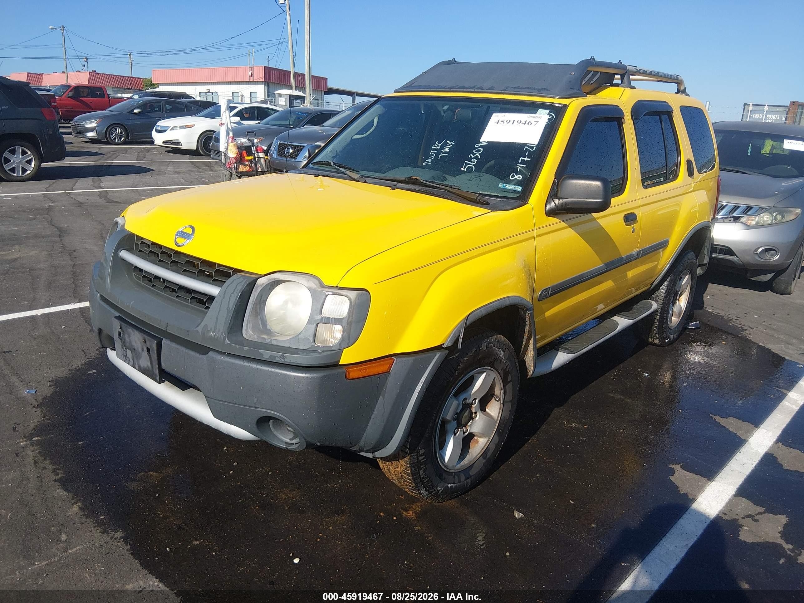 2002 Nissan Xterra Xe Yellow vin: 5N1ED28TX2C563090