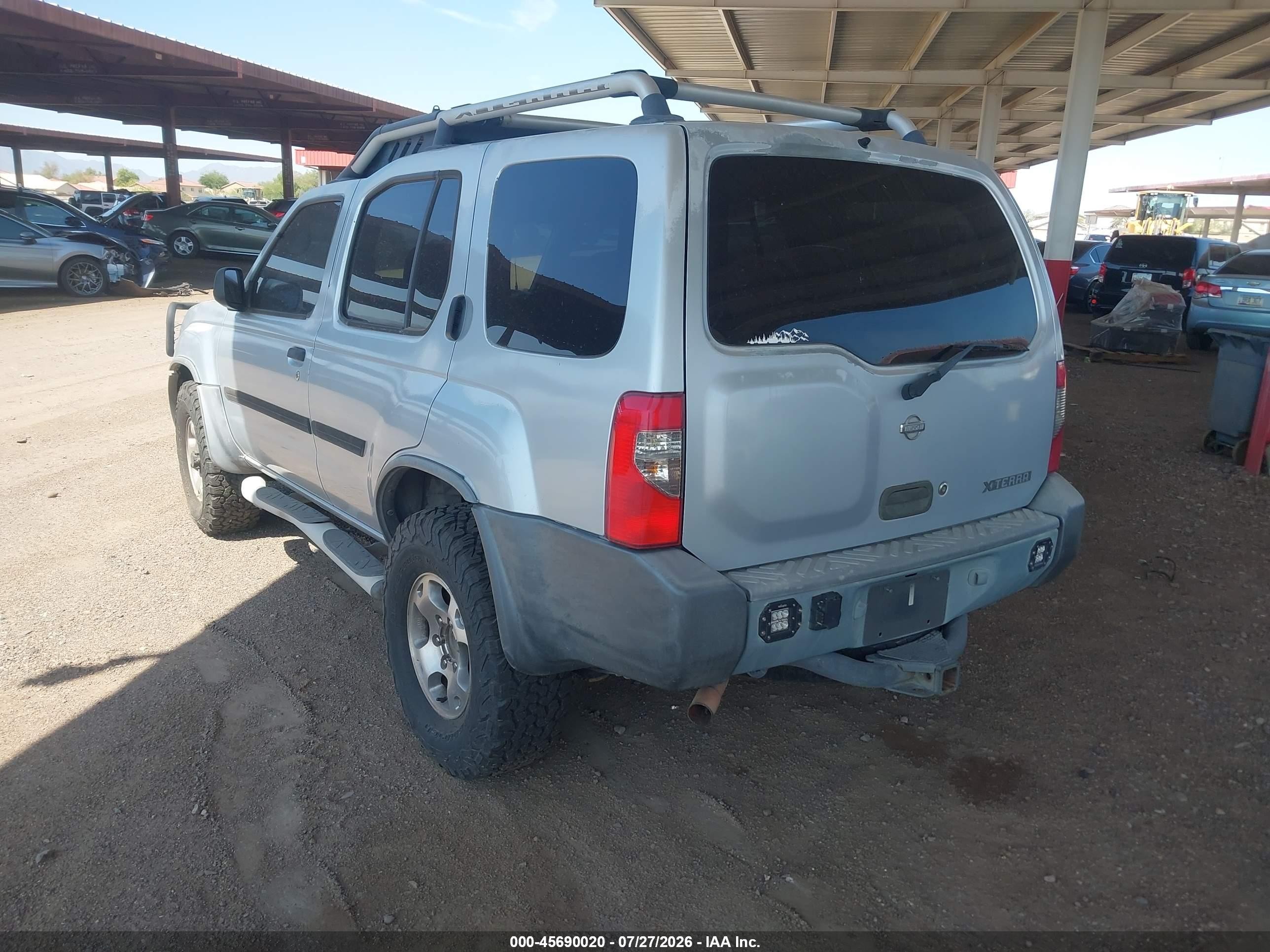 2001 Nissan Xterra Xe Silver vin: 5N1ED28Y11C553686