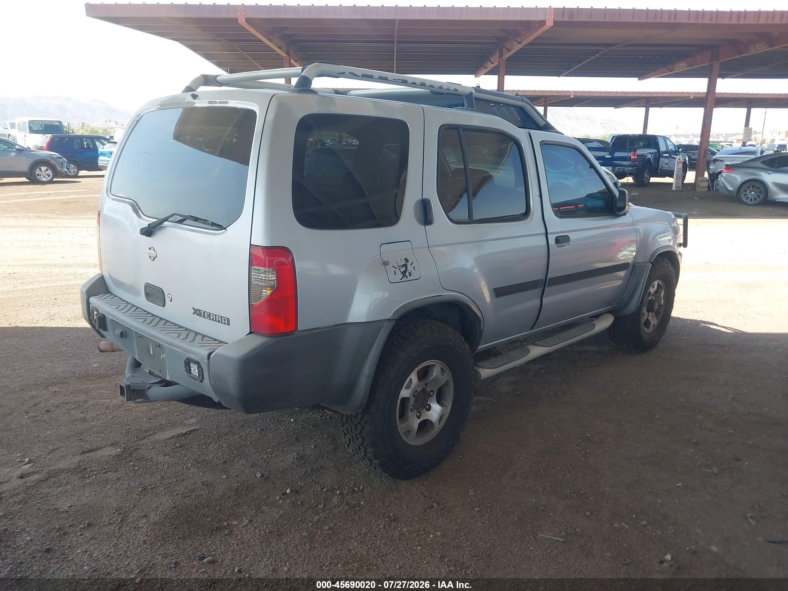 2001 Nissan Xterra Xe Silver vin: 5N1ED28Y11C553686