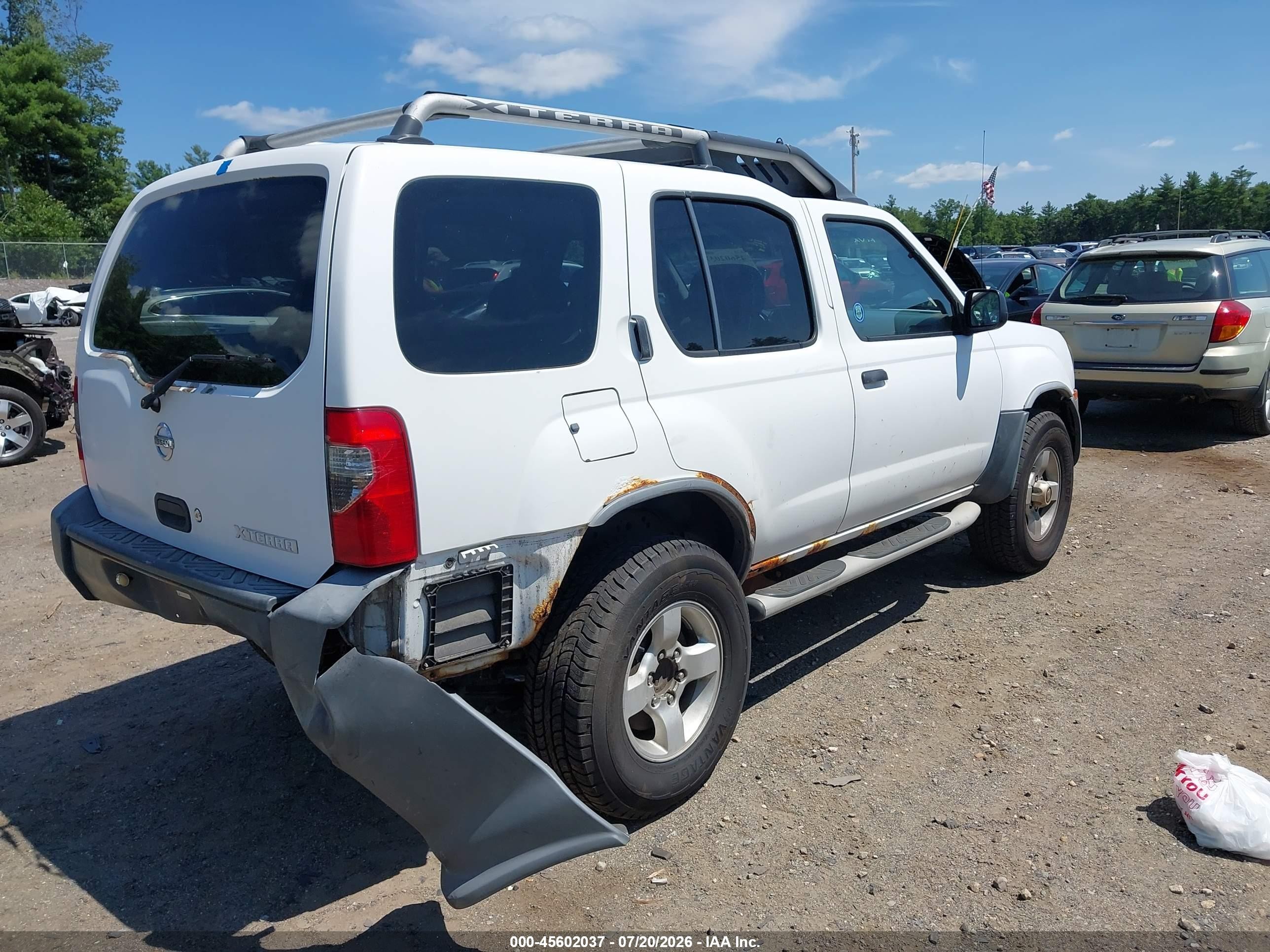 2004 Nissan Xterra Xe White vin: 5N1ED28Y14C607010