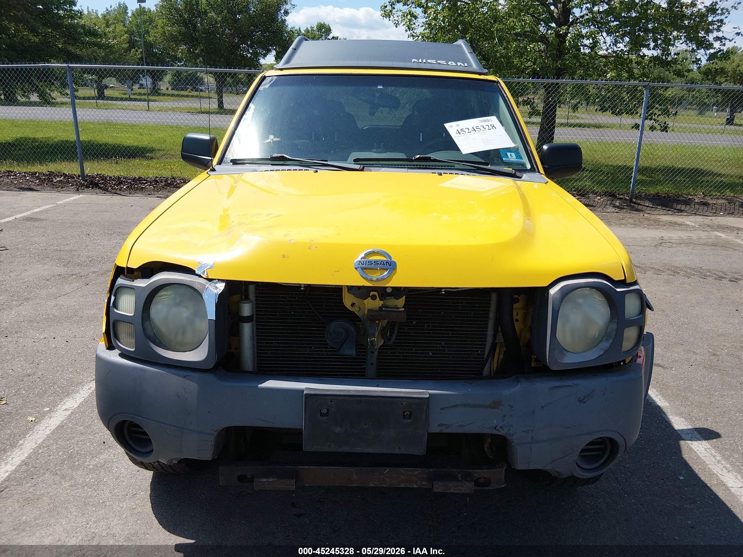 2004 Nissan Xterra Xe Yellow vin: 5N1ED28Y24C653185