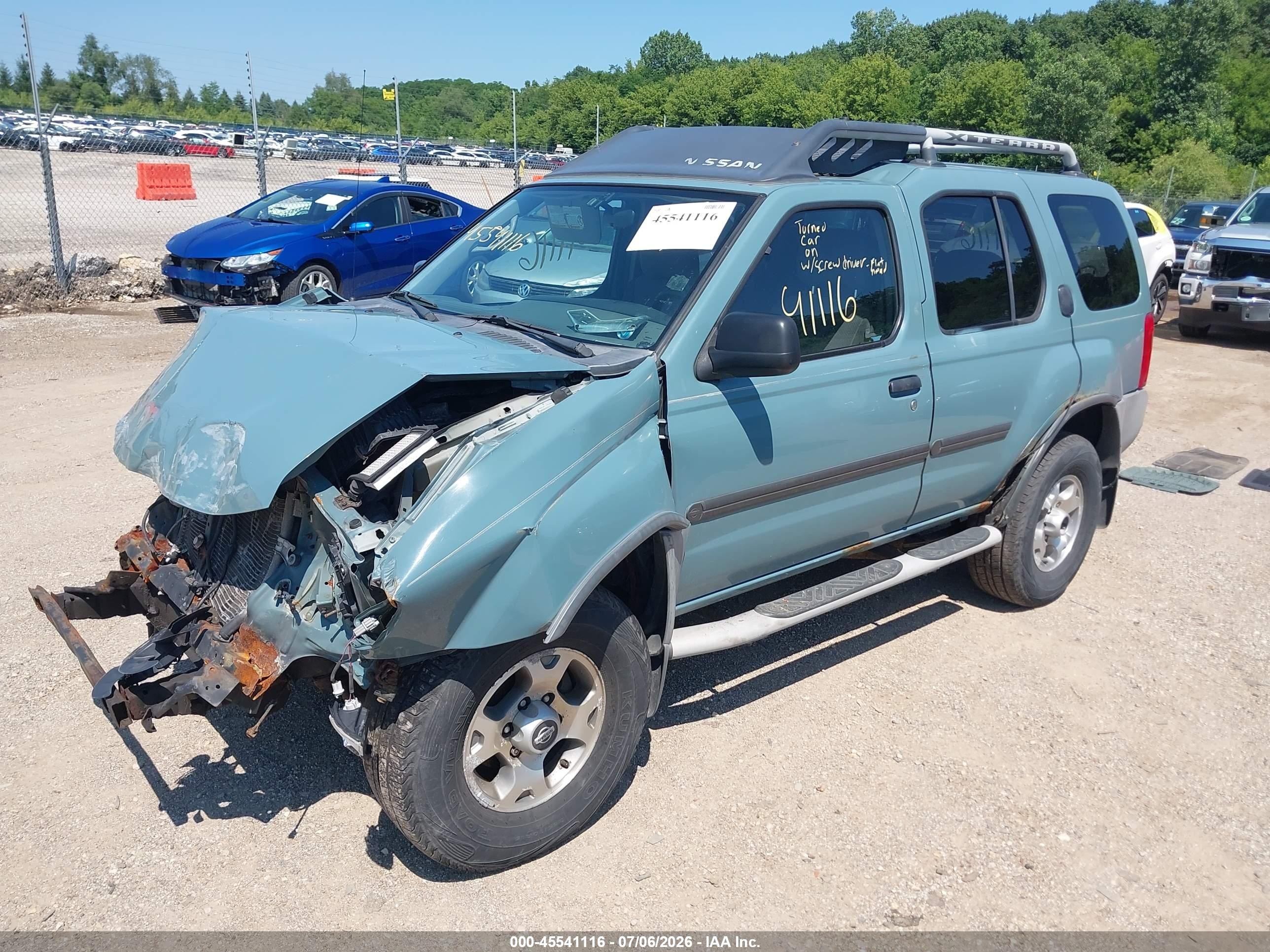 2001 Nissan Xterra Xe Blue vin: 5N1ED28Y31C515439